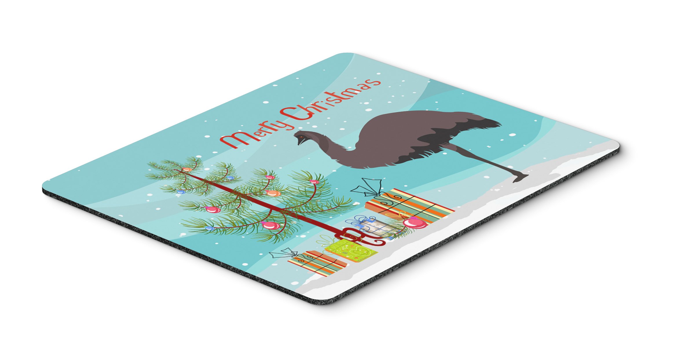 Caroline's Treasures BB9289MP Emu Christmas Mouse Pad - Large Washable Non-Slip Desk Mat for Home Office, Gaming & Computer Work | Holiday Decor & Kitchen Hot Pad Trivet | Perfect Gift for Christmas