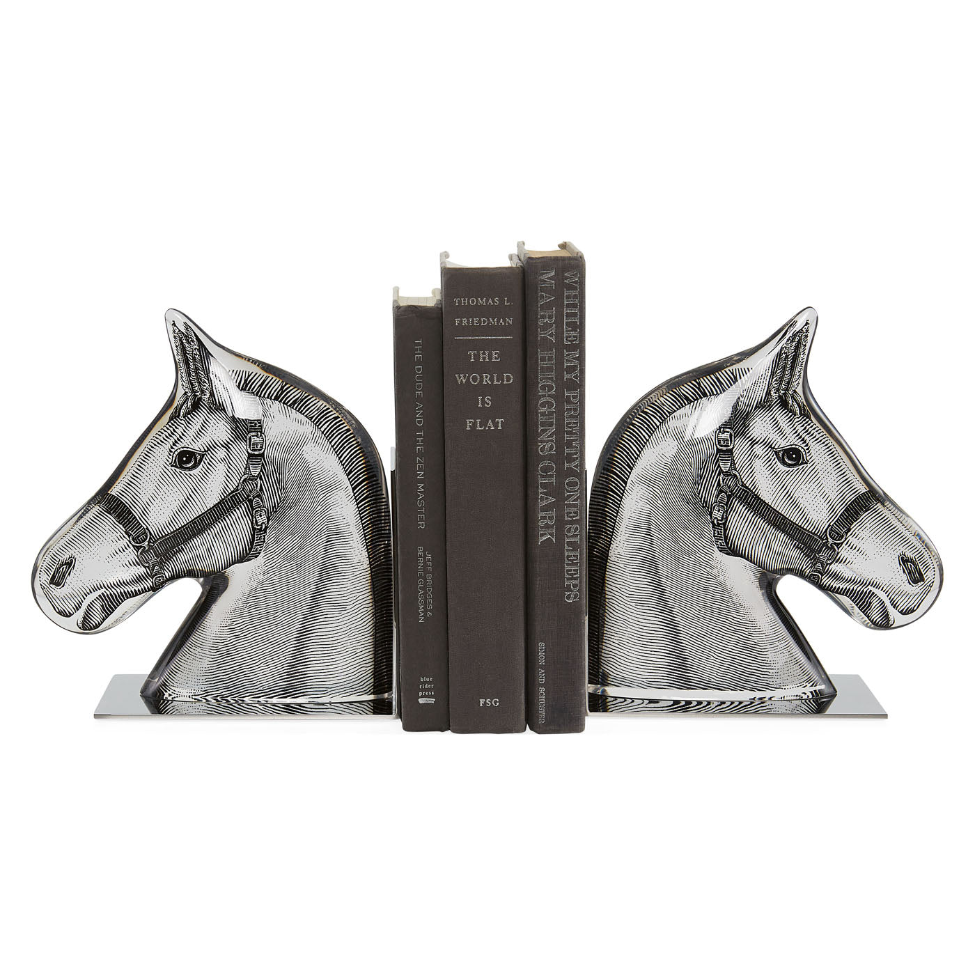 Horse Head Bookends for Shelves - Decorative Bookend Set for Home Office & Library Decor - Perfect for Books, Albums, and Display Items