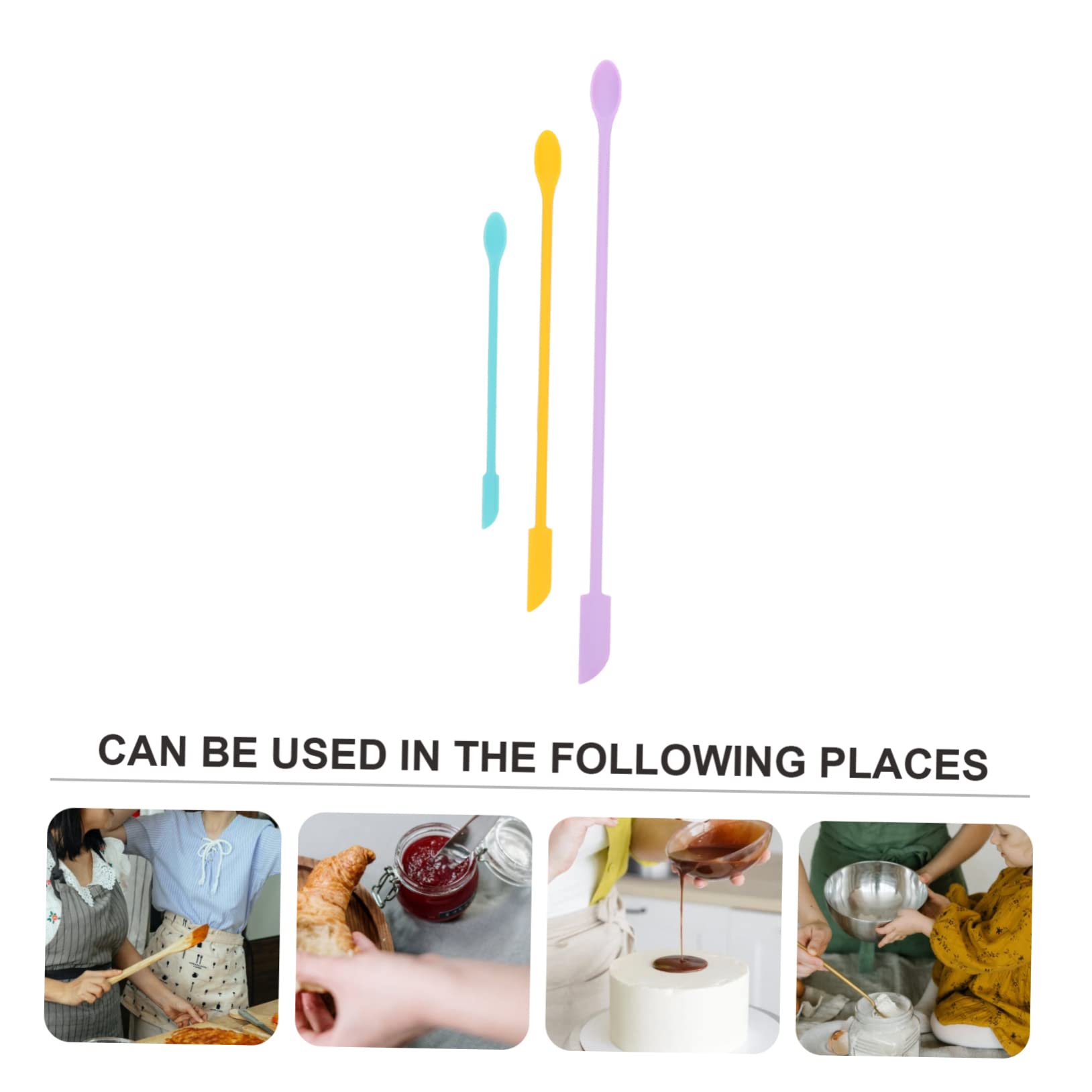 DOITOOL 12-Piece Silicone Spatula Set for Skincare & Makeup - Small Anti-Stick Metal Scraper Tools for Face, Nails, Waxing - Perfect for DIY Beauty, Salon, and Home Use