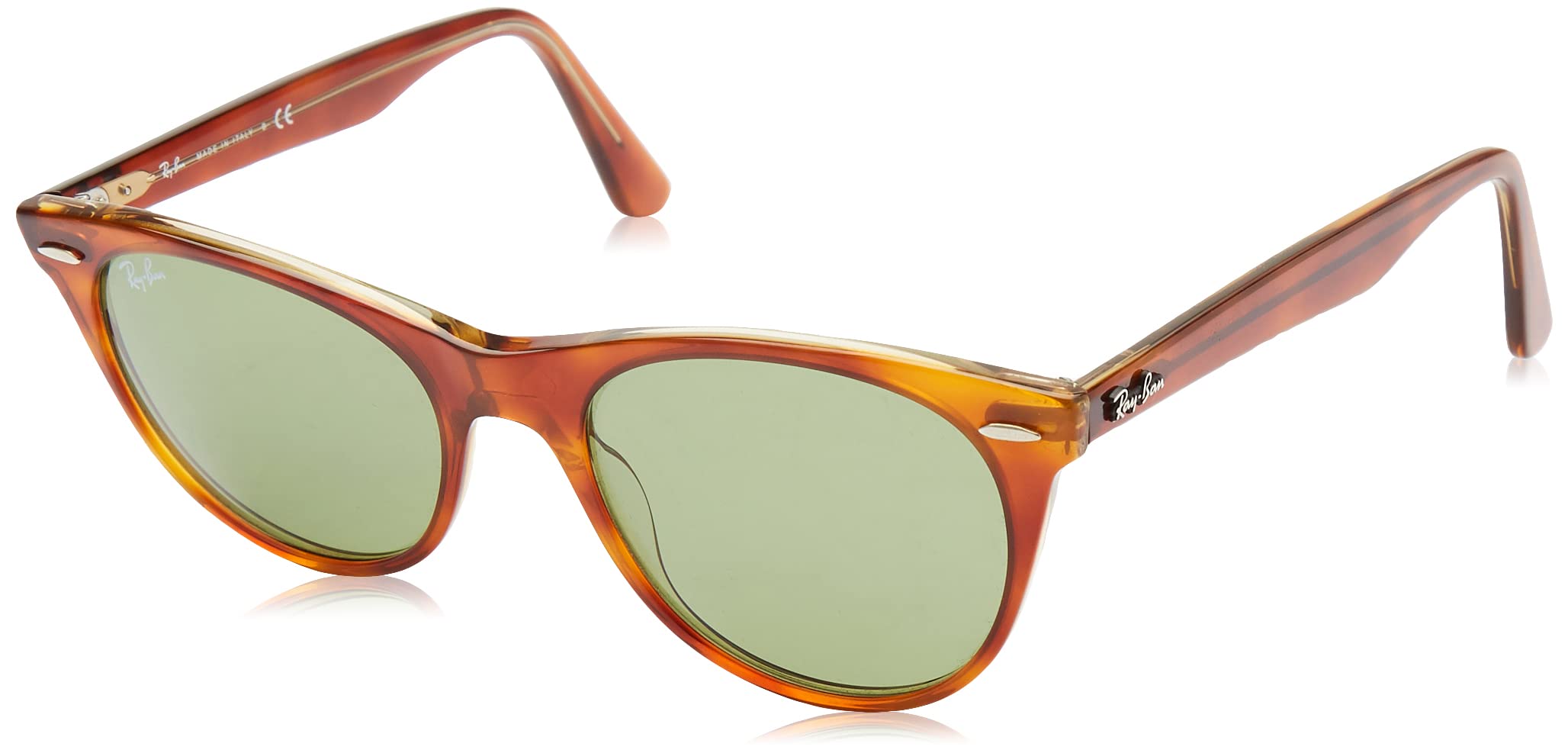 Ray-Ban RB2185 Wayfarer II Round Sunglasses for Men - Classic Polarized UV Protection Lenses - Perfect for Driving, Beach, and Outdoor Activities