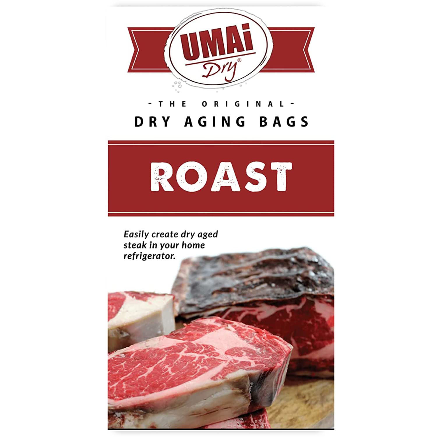 UMAi Dry Aging Bags for Steaks - Pack of 3 | Meat Dry Aging Bags for Boneless & Bone-In Rib Roast (8-10 lbs) | No Vacuum Sealer Needed | Achieve Tender Aged Beef in 28-45 Days | Perfect for Home Chefs & Steak Lovers | Ideal for Dry Aging Ribeye, Tomahawk & Premium Cuts at Home