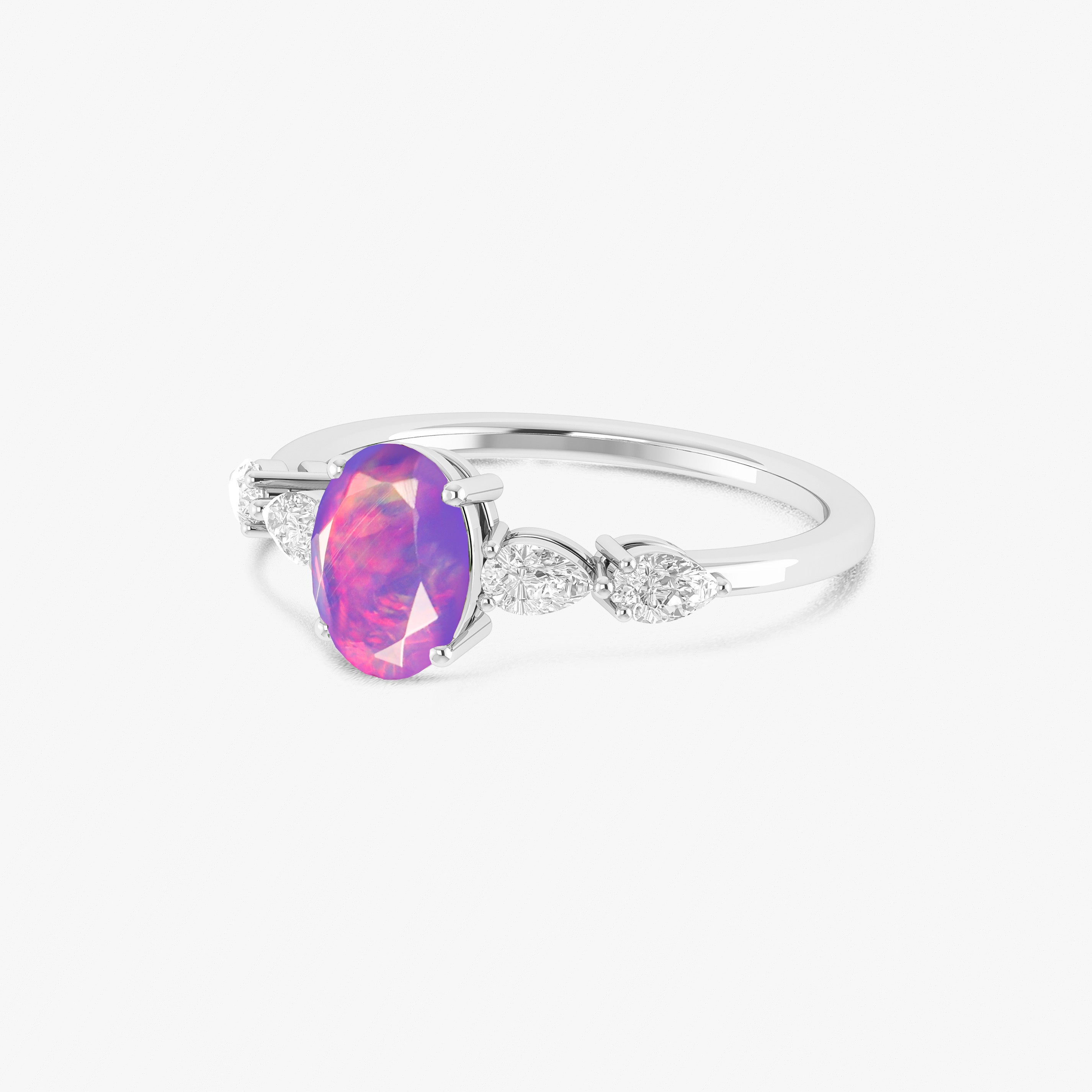 Genuine Black Opal Silver Ring for Women – Elegant Handmade Jewelry for Weddings, Parties & Special Occasions