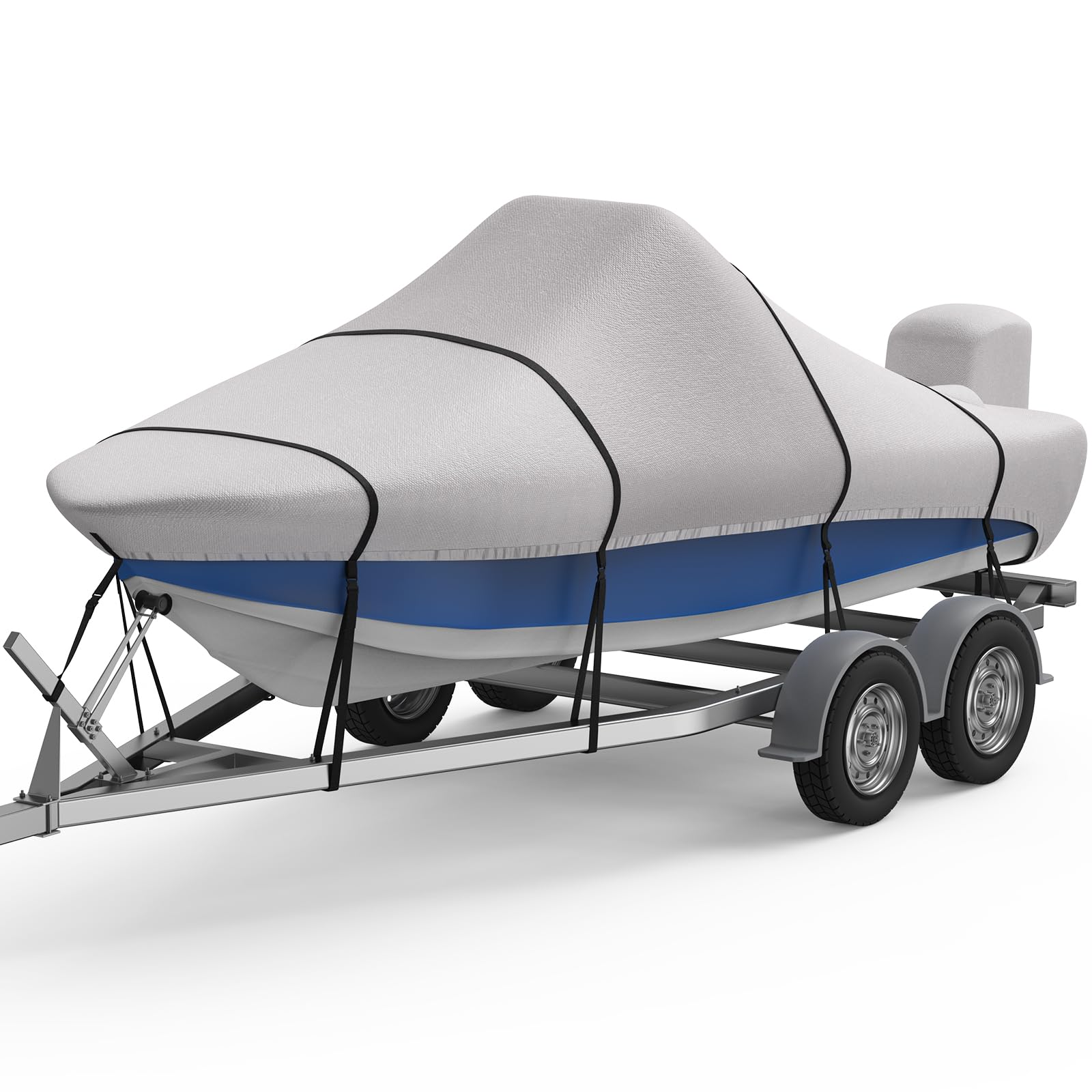 Heavy Duty 1200D Waterproof Center Console Boat Cover - Fits 20'-22' Length Boats with 106