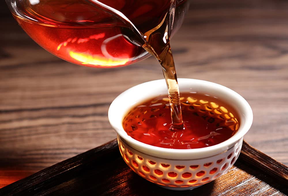 2004 Yunnan Qizi Pu-erh Tea Cake - Ripe Cooked Pu'er Tea 357g - Premium Aged Tea for Gifting, Collecting & Relaxation