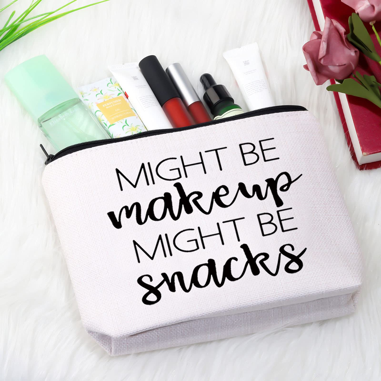 GJTIM Funny Novelty Makeup Cosmetic Bag - Cute Travel Toiletry Pouch for Cosmetics or Snacks - Perfect Gift for Women & Girls - Great for Travel, Gym, Beach & Daily Use