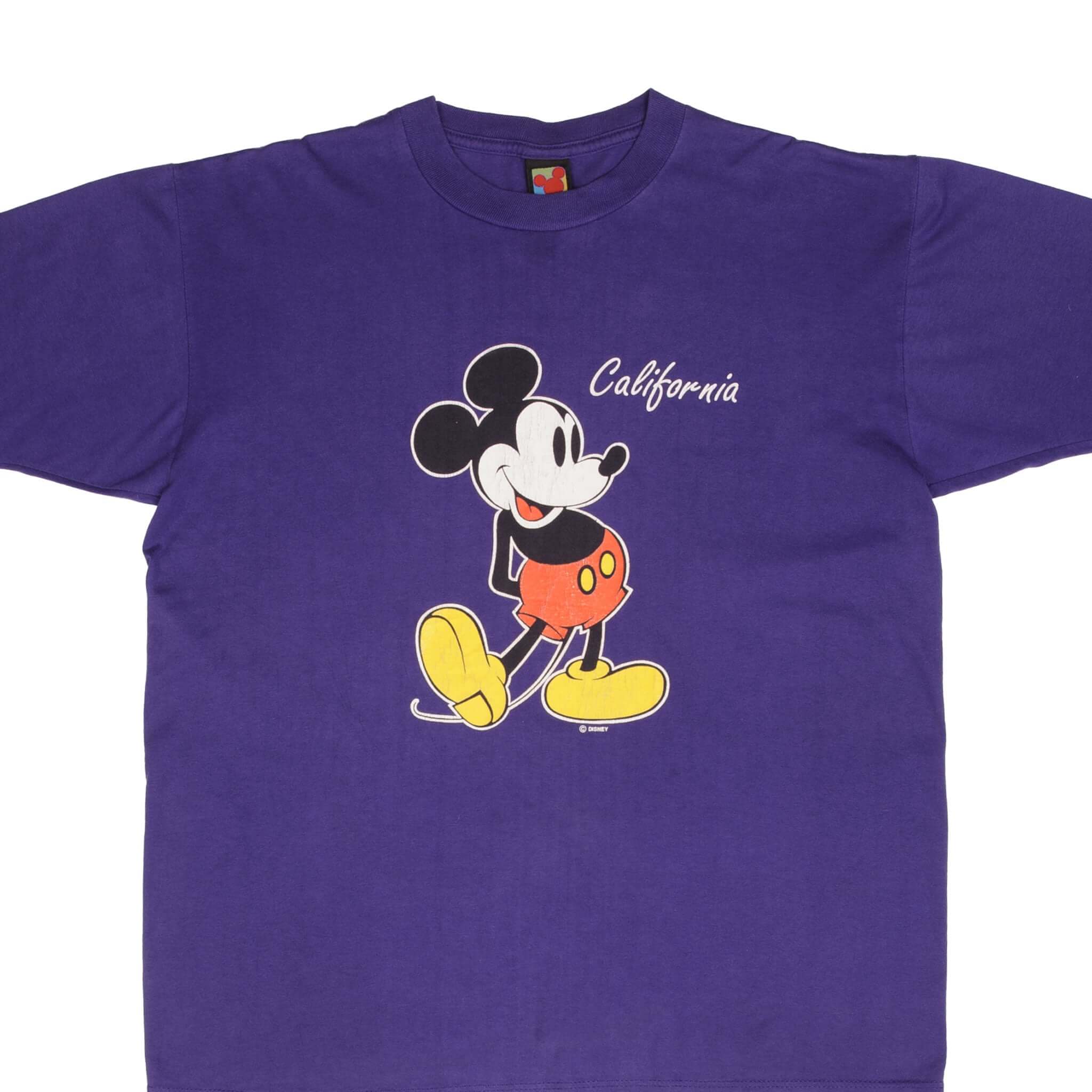 Vintage Disney Mickey Mouse California 1990s Graphic T-Shirt XL - Retro Cotton Tee for Men & Women - Made in USA - Perfect for Casual Wear, Theme Parks & Disney Fans