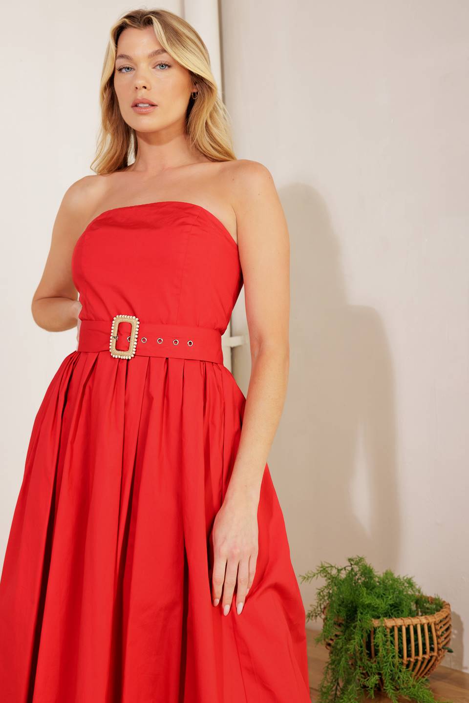 DAYS THAT FADE Woven Midi Dress - Flowy Boho Summer Dress for Women, Beach Wedding Guest Outfit
