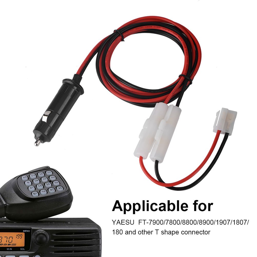 YAESU FT-7900/7800/8800/8900/1907/1807/180 T-Shape Car Cigarette Lighter Power Cable - Mobile Radio Accessory for On-the-Go Charging & Power Supply in Vehicles