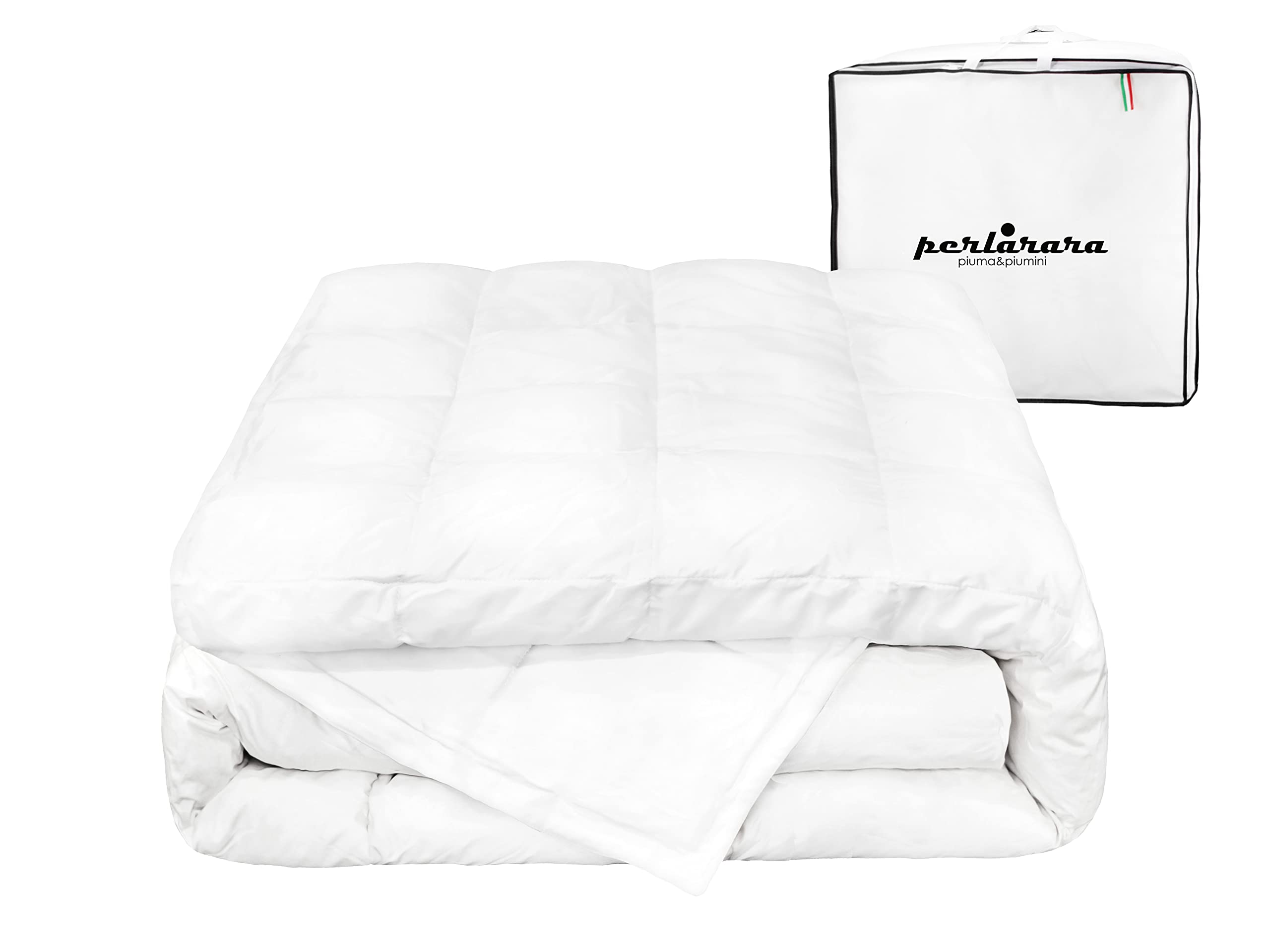 PERLARARA Lightweight Goose Down Duvet for Queen Size Bed - 100% Pure Down, iDream Evolution 770 Light 250x220cm - Spring Summer Comfort - Perfect for Guest Rooms, Master Bedrooms & Vacation Homes
