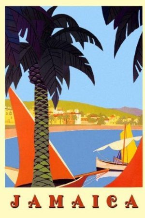 Jamaica Paradise Sailboat Ocean Beach Travel Poster - 12