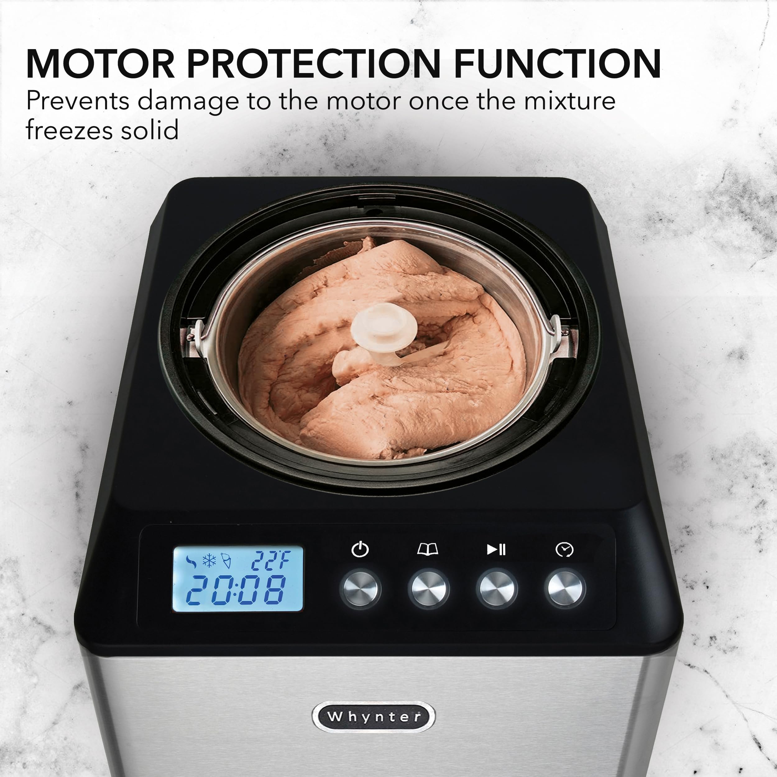 Whynter 2.1 Quart Upright Ice Cream Maker with Stainless Steel Bowl - Homemade Frozen Yogurt & Gelato Machine for Parties, Desserts & Family Treats