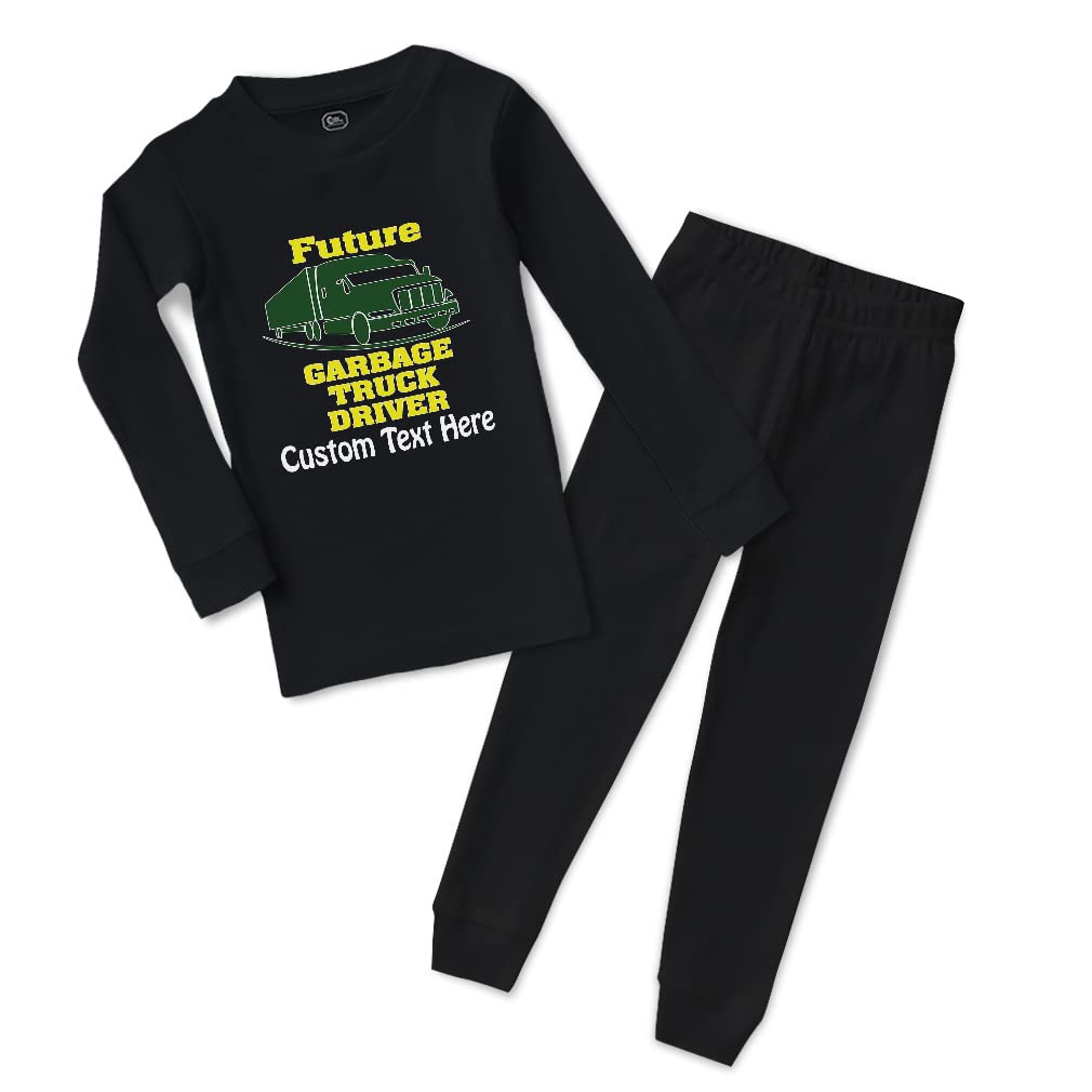 Custom Cotton Toddler Pajamas for Boys & Girls - Future Garbage Truck Driver Print - Snug Fit Sleepwear for Kids - Perfect for Bedtime & Playtime