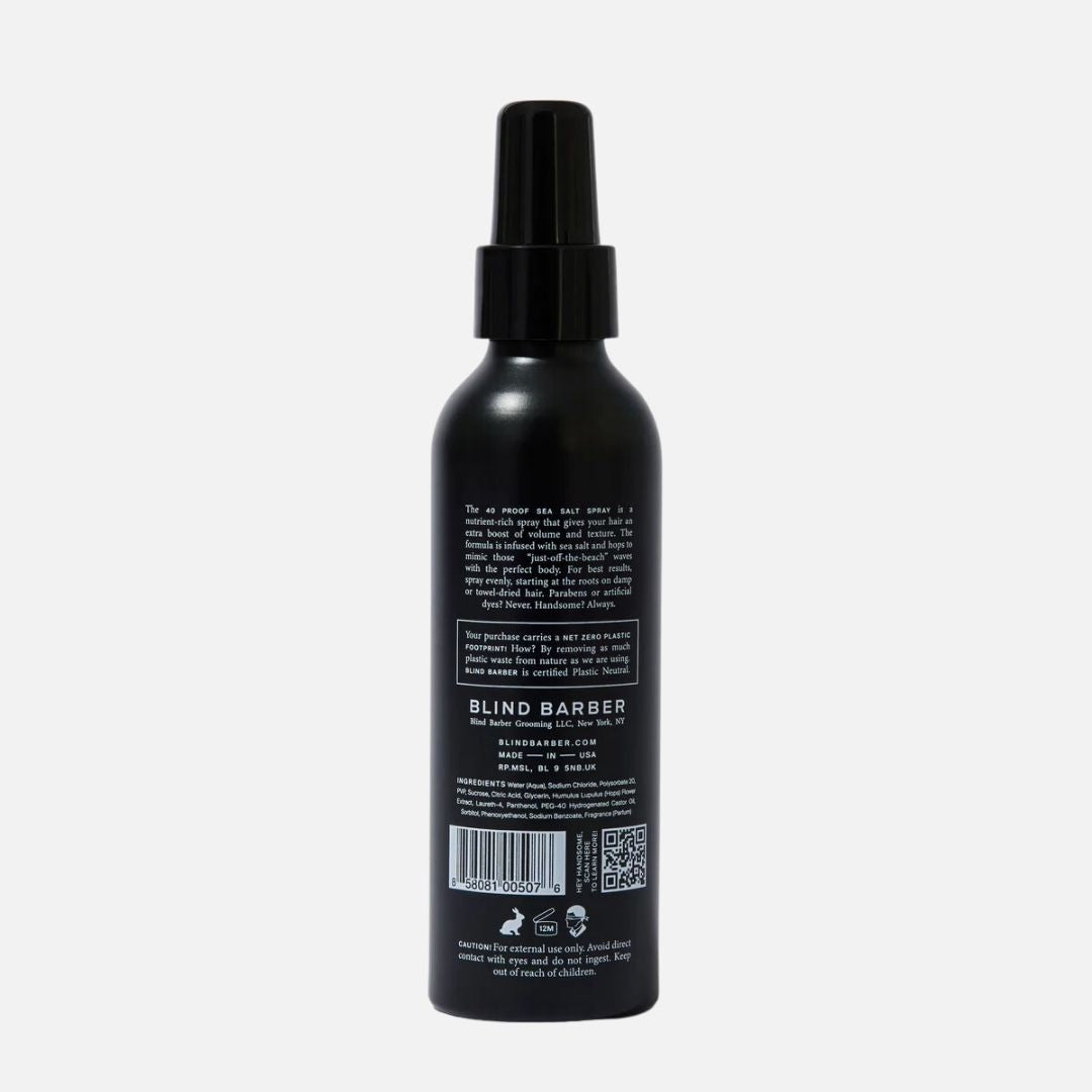 40 Proof Sea Salt Spray for Textured Beach Waves - 5oz Bottle for Natural, Voluminous Hair - Perfect for Styling, Travel & Everyday Use
