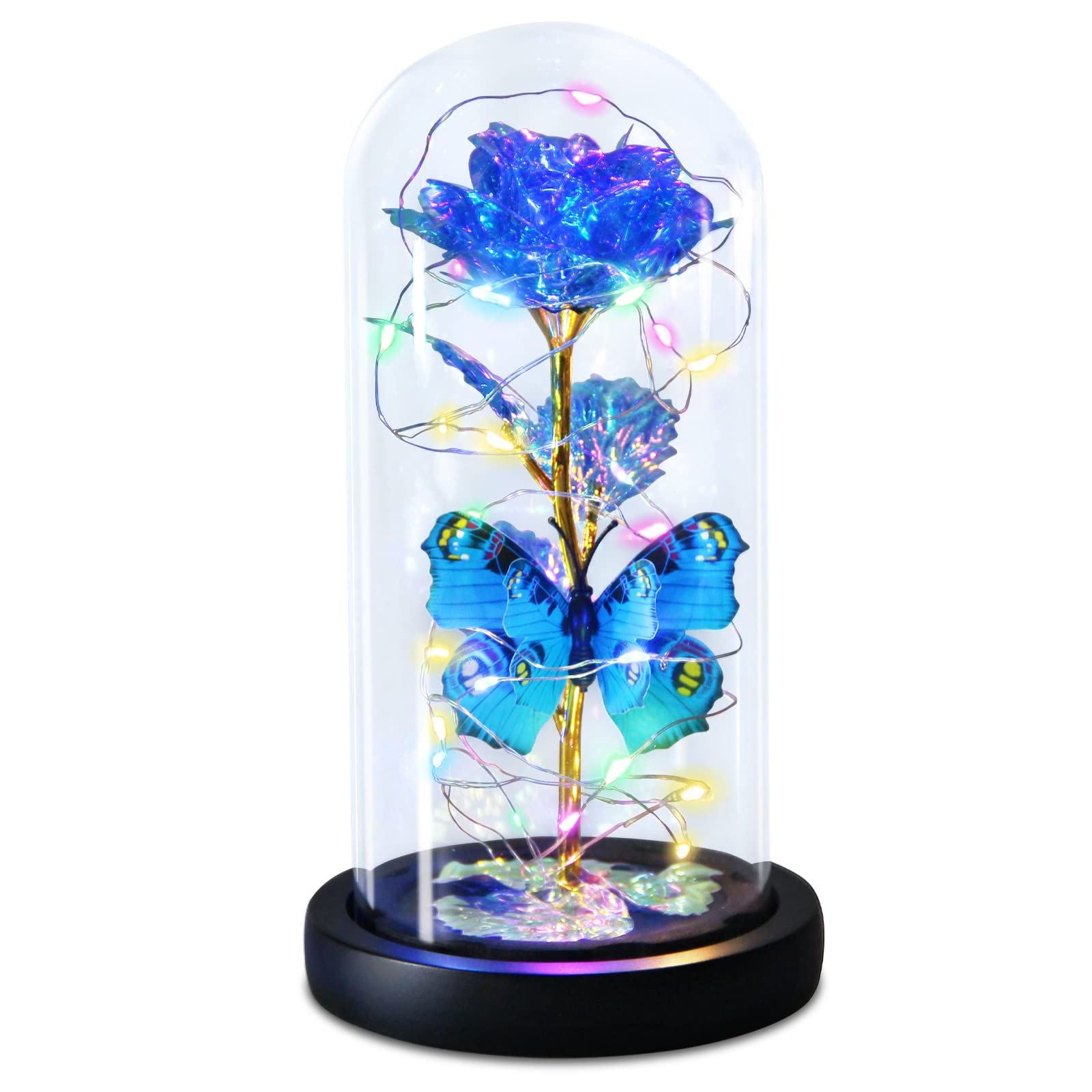 Beauty and The Beast Rose in Glass Dome - Eternal Rose Gift for Women, Valentine's Day, Birthday, Christmas, Mother's Day Present for Her, Wife, Girlfriend, Mom, Grandma - Perfect for Home Decor, Romantic Surprise & Special Occasions