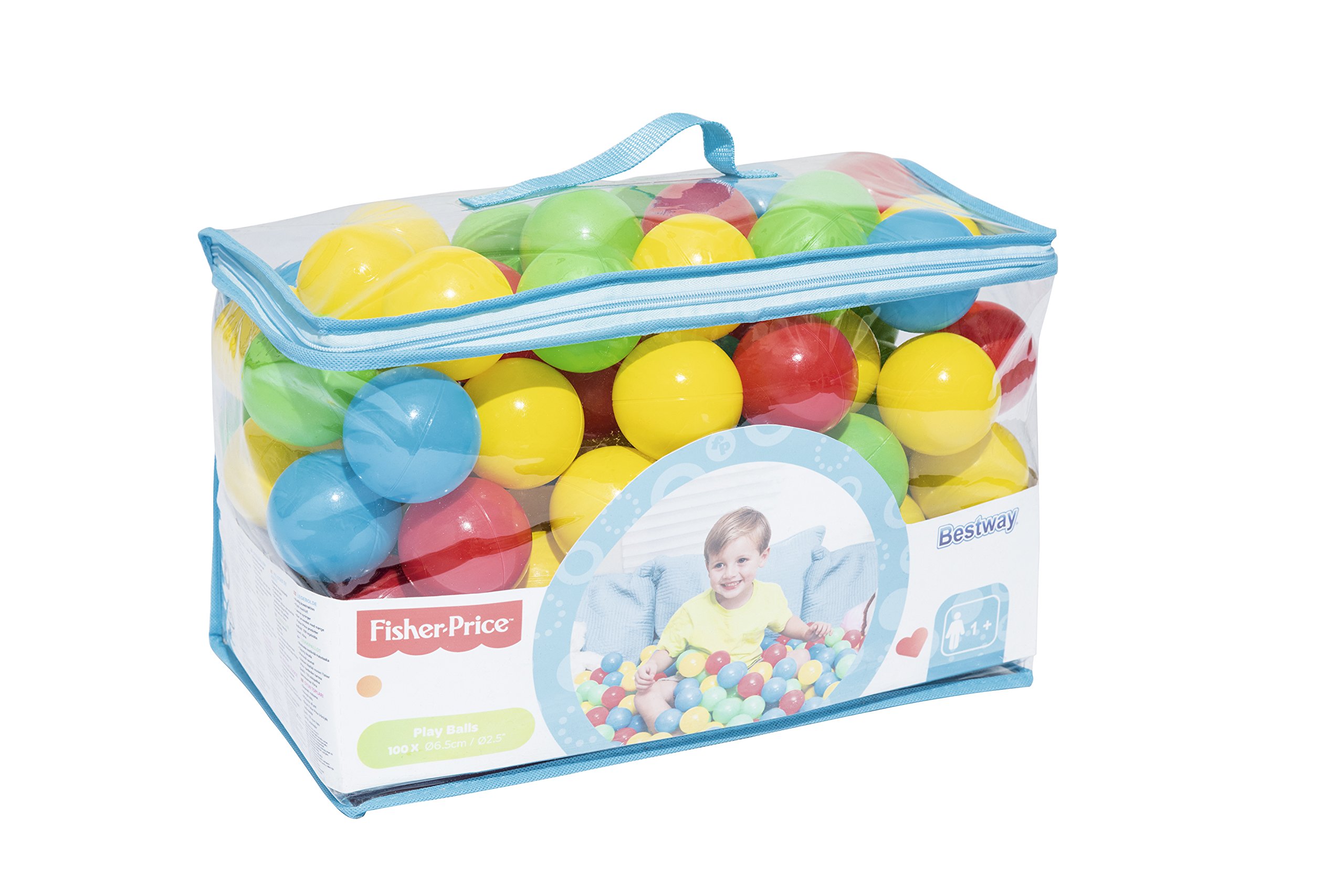Bestway Fisher-Price 100-Piece Play Balls Set - Colorful Plastic Balls for Kids Playpen, Ball Pit, Sensory Play & Toddler Activities