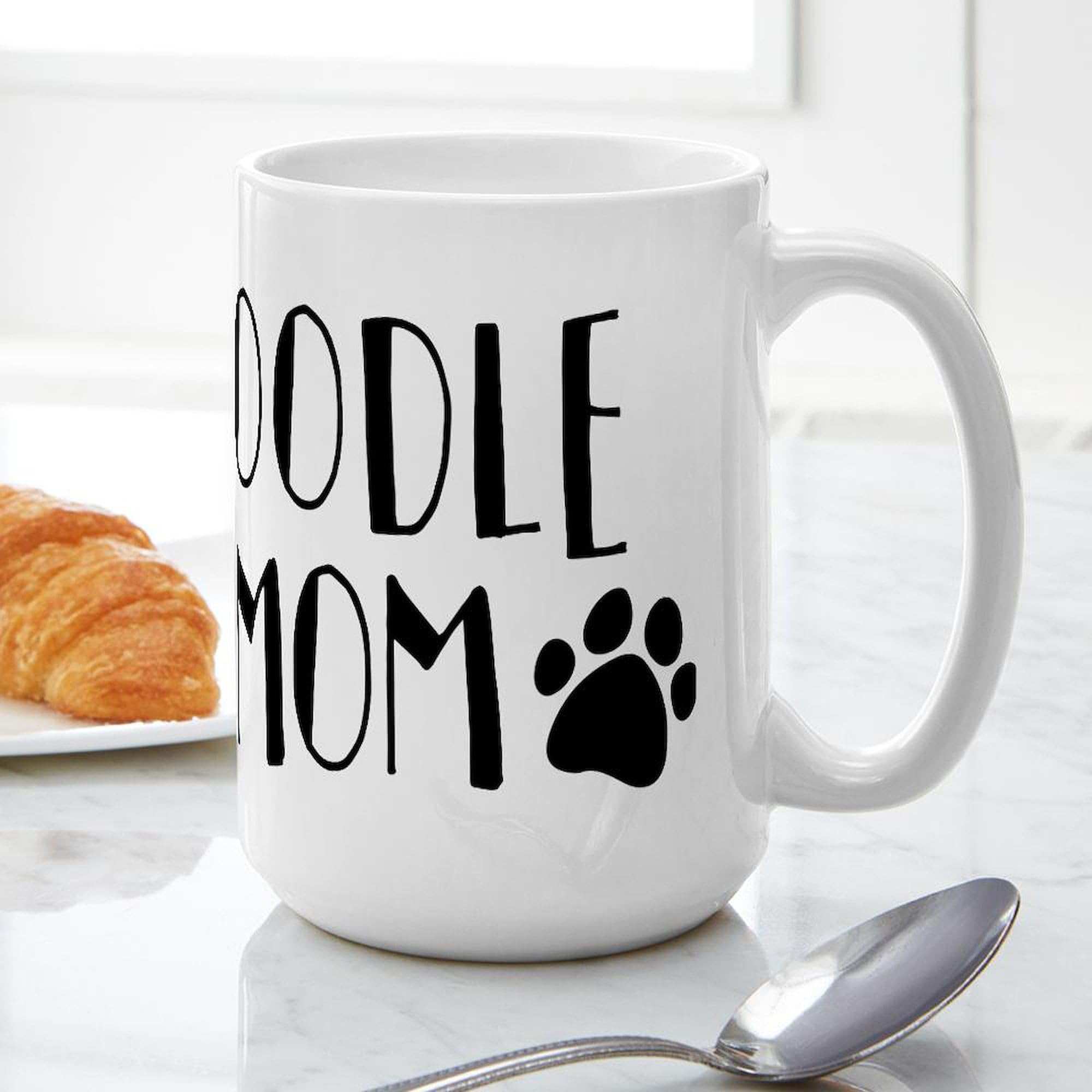 Poodle Mom Ceramic Coffee Mug 15 oz (444 ml) - Perfect Gift for Dog Lovers, Ideal for Tea, Hot Chocolate & Coffee at Home or Office