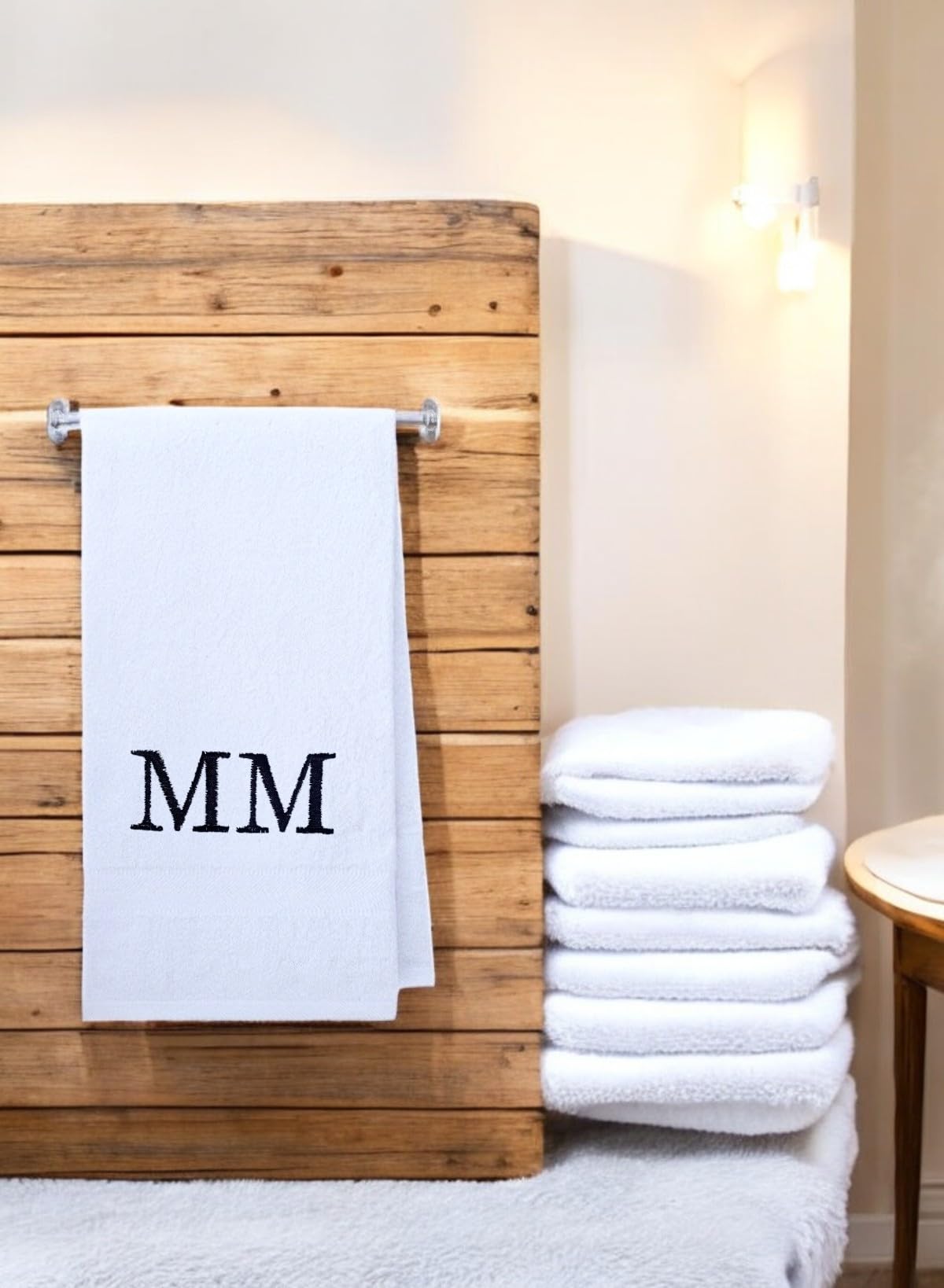 Personalized Embroidered Extra Large Cotton Bath Sheet Towel - Custom Monogram Bath Towel Set for Spa, Wedding & Housewarming Gifts - Soft & Absorbent White Bathroom Towels - Perfect for Luxury Bath, Hotel & Home Spa Experience