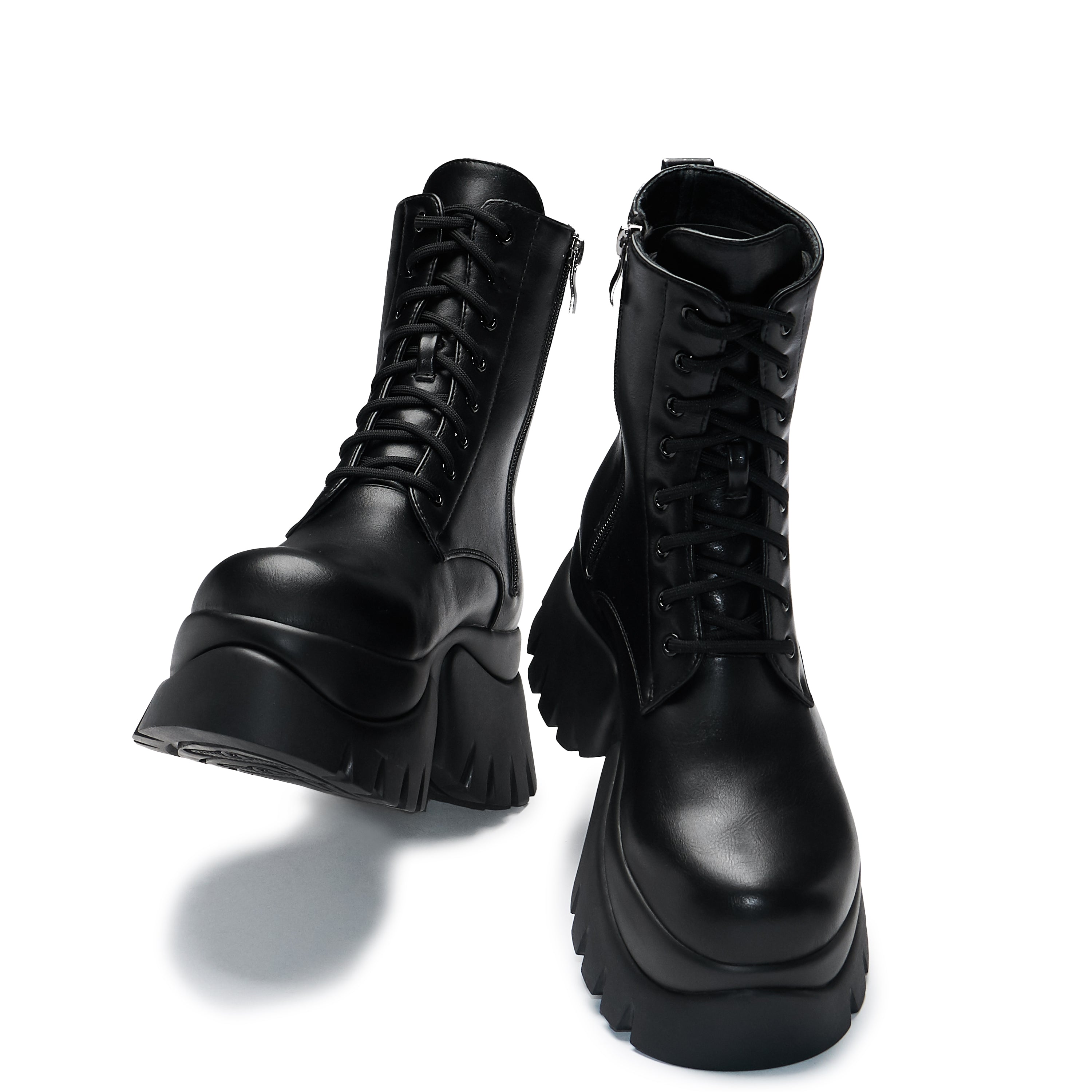 Rancor Men's Vilun Black Leather Lace Up Combat Boots - Stylish & Durable for Outdoor, Work & Casual Wear