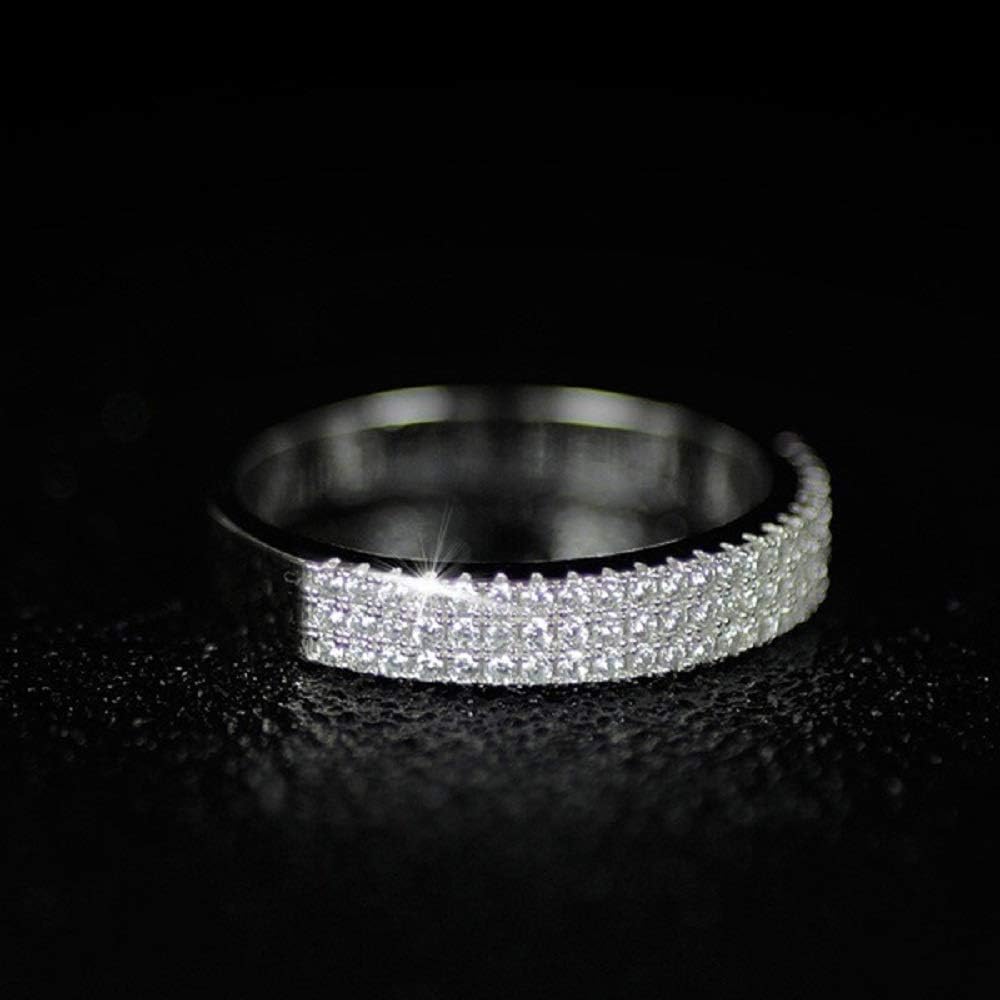 925 Sterling Silver Shiny Half Circle Full Diamond Ring - Multi-Row CZ Zircon Engagement Ring for Women, Wedding Band, Anniversary Gift (Size 7) | Perfect for Proposals, Bridal Jewelry & Special Occasions