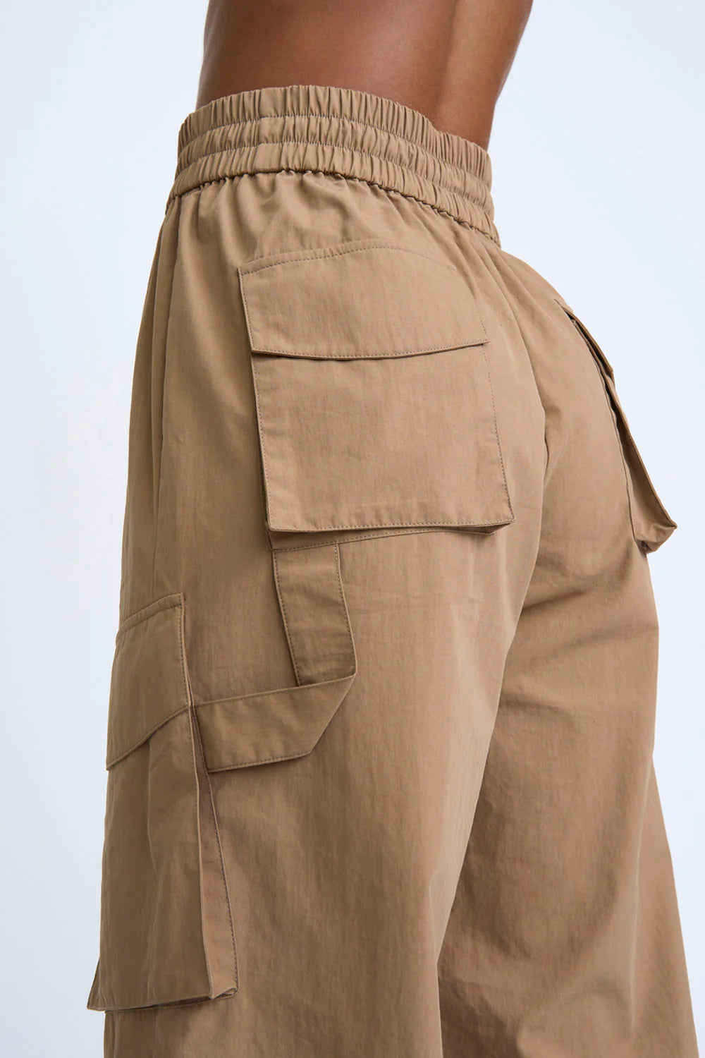 Elasticated Pocket Cargo Pants for Men - Comfortable Stretch Fit Casual Trousers in Chocolate Brown - Perfect for Outdoor Activities, Work & Travel