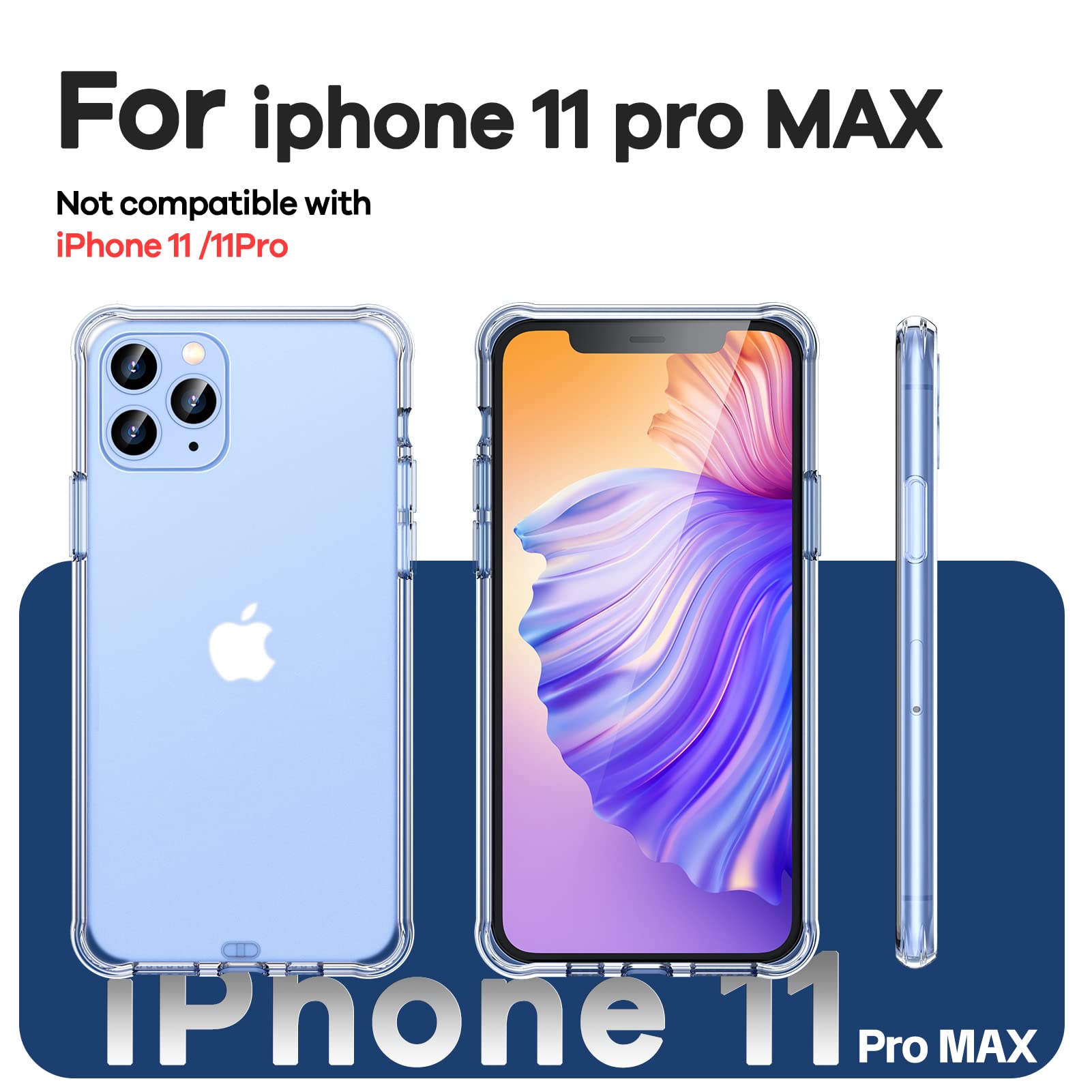 ORIbox Clear iPhone 11 Pro Max Case - Translucent Matte Protective Cover with Soft Edges | Lightweight Slim Design for Women, Men & Kids | Perfect for Everyday Use, Work & School