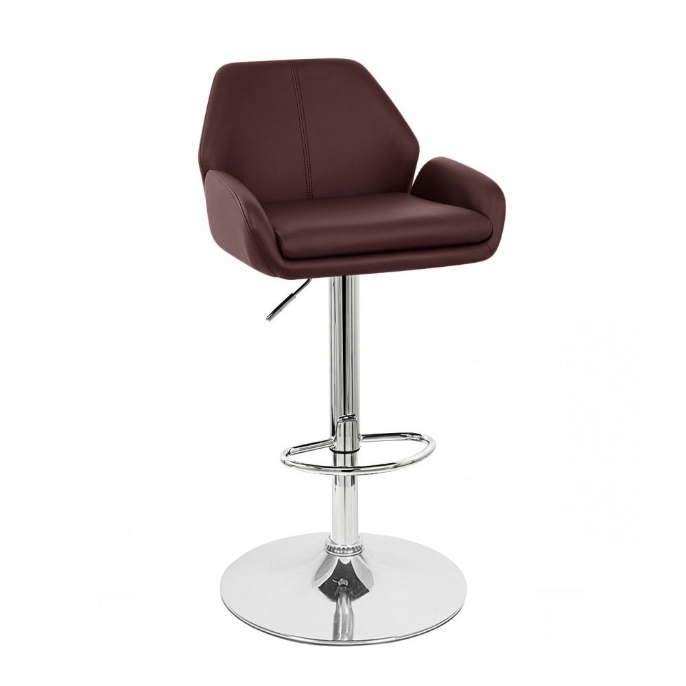 Tesla Leather Adjustable Height Counter Bar Stool in Espresso – Perfect for Kitchen Islands, Home Bars, and Modern Dining Spaces
