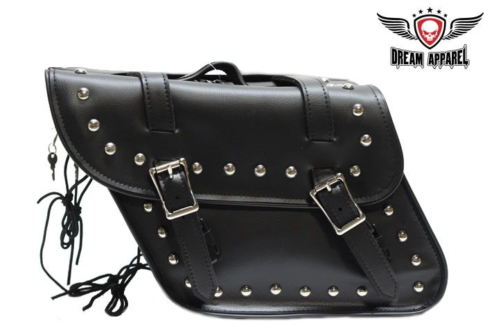 Stylish PVC Saddlebag With Studs 4065 - Durable & Fashionable Motorcycle Accessory for Bikers | Perfect for Daily Commute & Road Trips