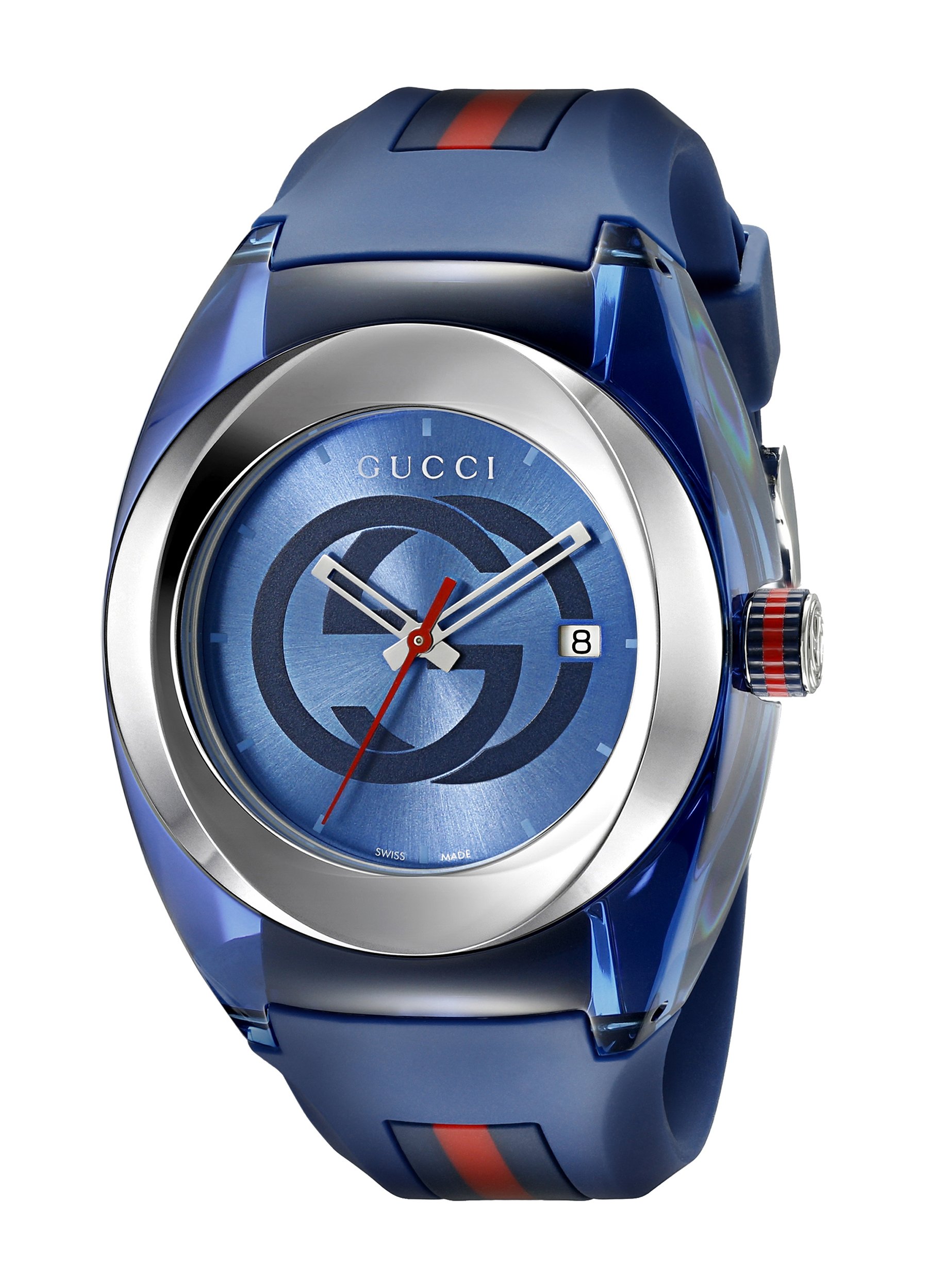 Gucci SYNC XXL Swiss Quartz Stainless Steel Watch with Rubber Strap - Luxury Unisex Timepiece for Men & Women | Perfect for Business, Casual Wear & Special Occasions