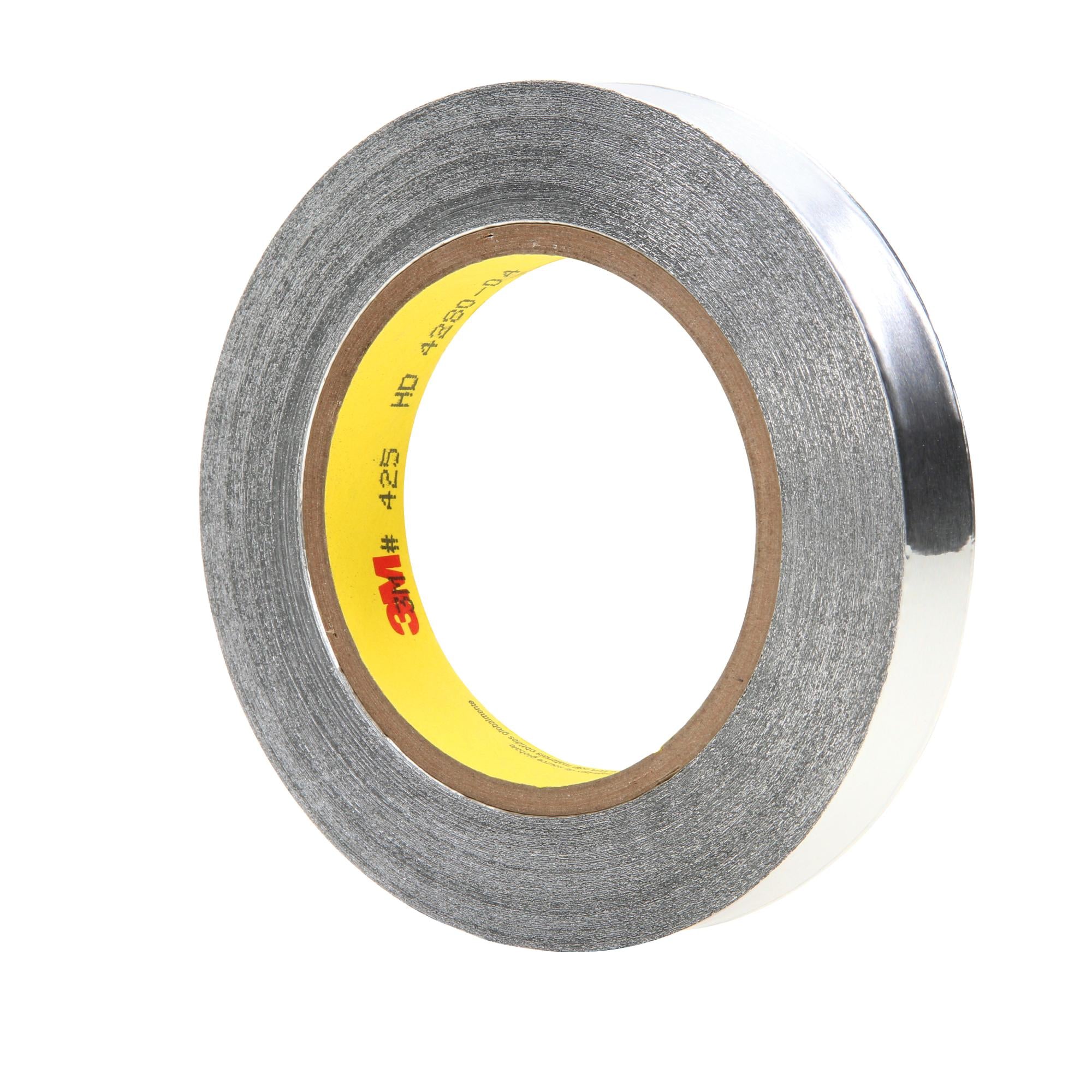 3M Aluminum Foil Tape 425 - High Temperature Resistant Silver HVAC Tape (1/4 inch x 60 Yards, 4.6 mil Thickness) - Perfect for Duct Sealing, Pipe Insulation & HVAC Repairs