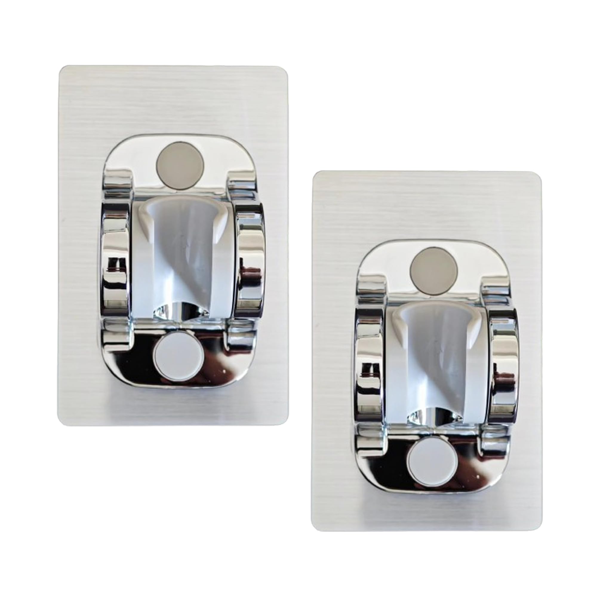 YICI No Drill Handheld Shower Head Holder - 12cm Strong Adhesive Shower Bracket with Adjustable Angle, Rustproof Silver Finish (2-Pack) - Perfect for Bathroom, RV, Apartment & Rental Homes Renovation