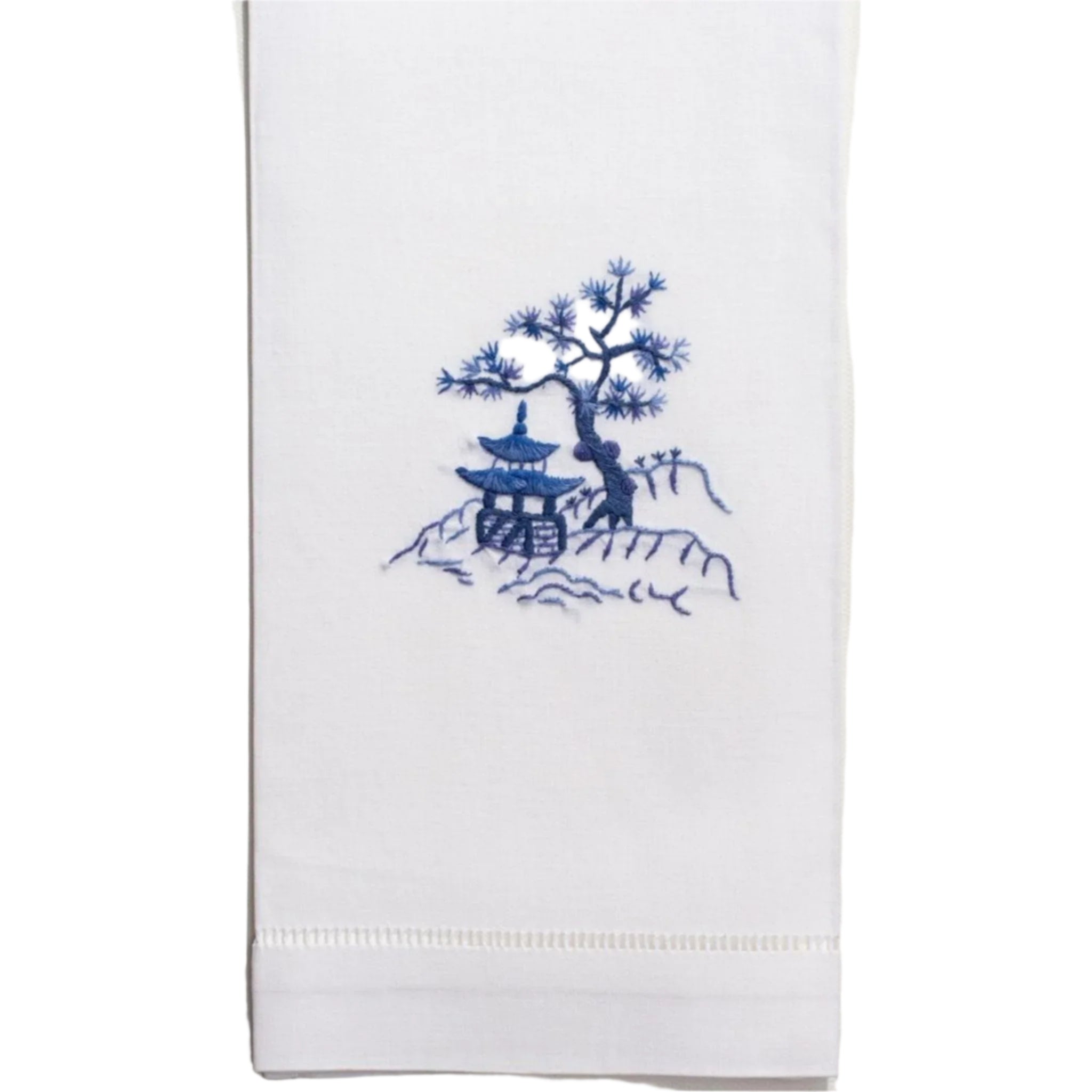 Premium Canton Blue Embroidered Cotton Hand Towels - Soft & Absorbent Bath & Kitchen Towels for Home, Spa & Gifting