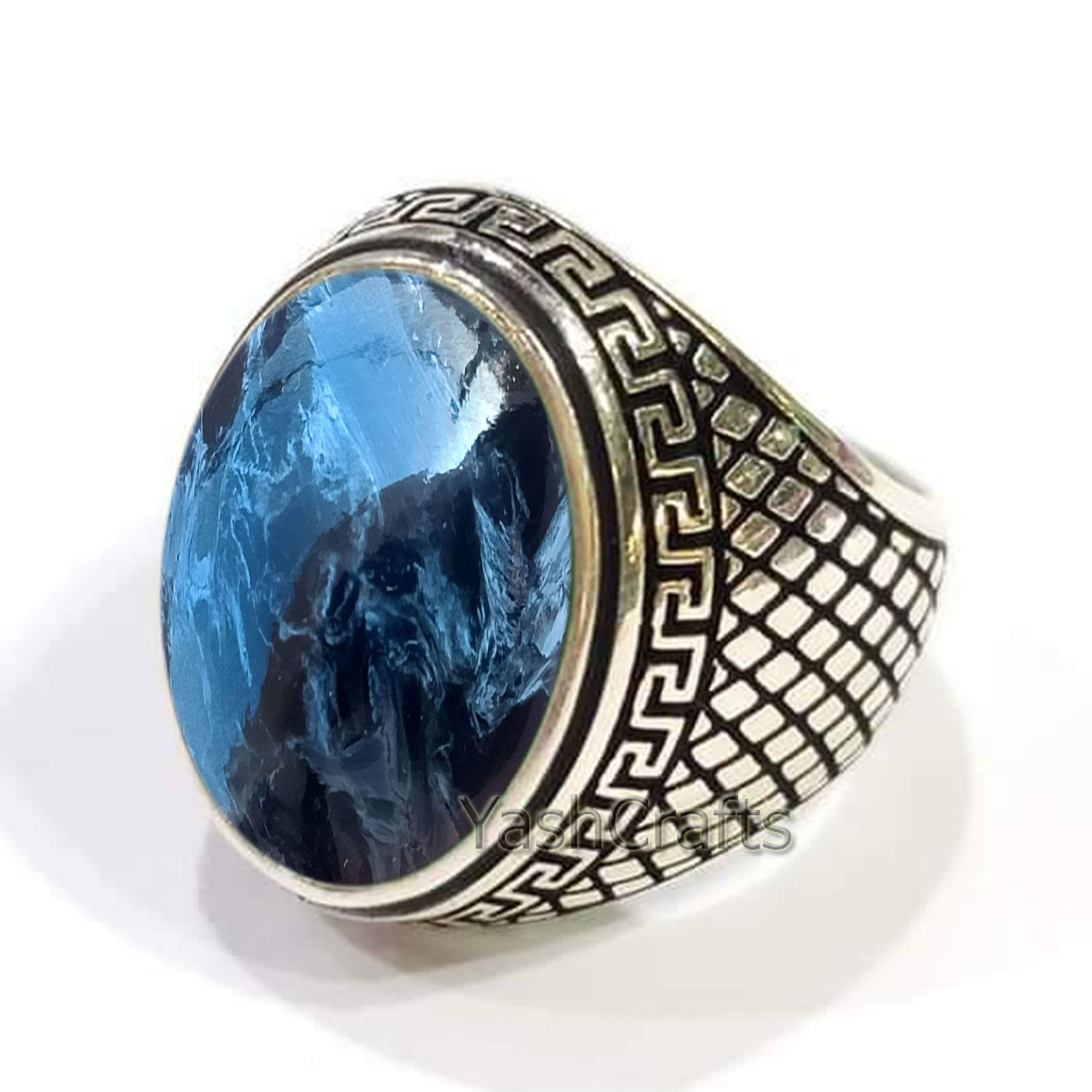Natural Pietersite Jasper Gemstone Ring - 925 Sterling Silver Unisex Jewelry for Men & Women | Designer Wedding Band, Valentine's Gift for Husband/Wife | Perfect for Everyday Wear, Date Nights & Special Occasions
