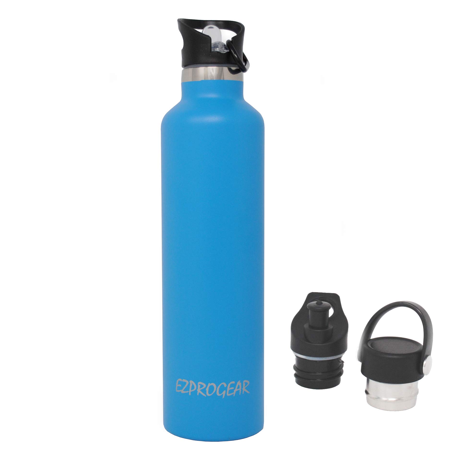 Ezprogear 34 oz Stainless Steel Water Bottle - Double Wall Vacuum Insulated, Leak Proof, BPA Free - Sapphire Blue - Perfect for Gym, Hiking, Travel & Outdoor Activities