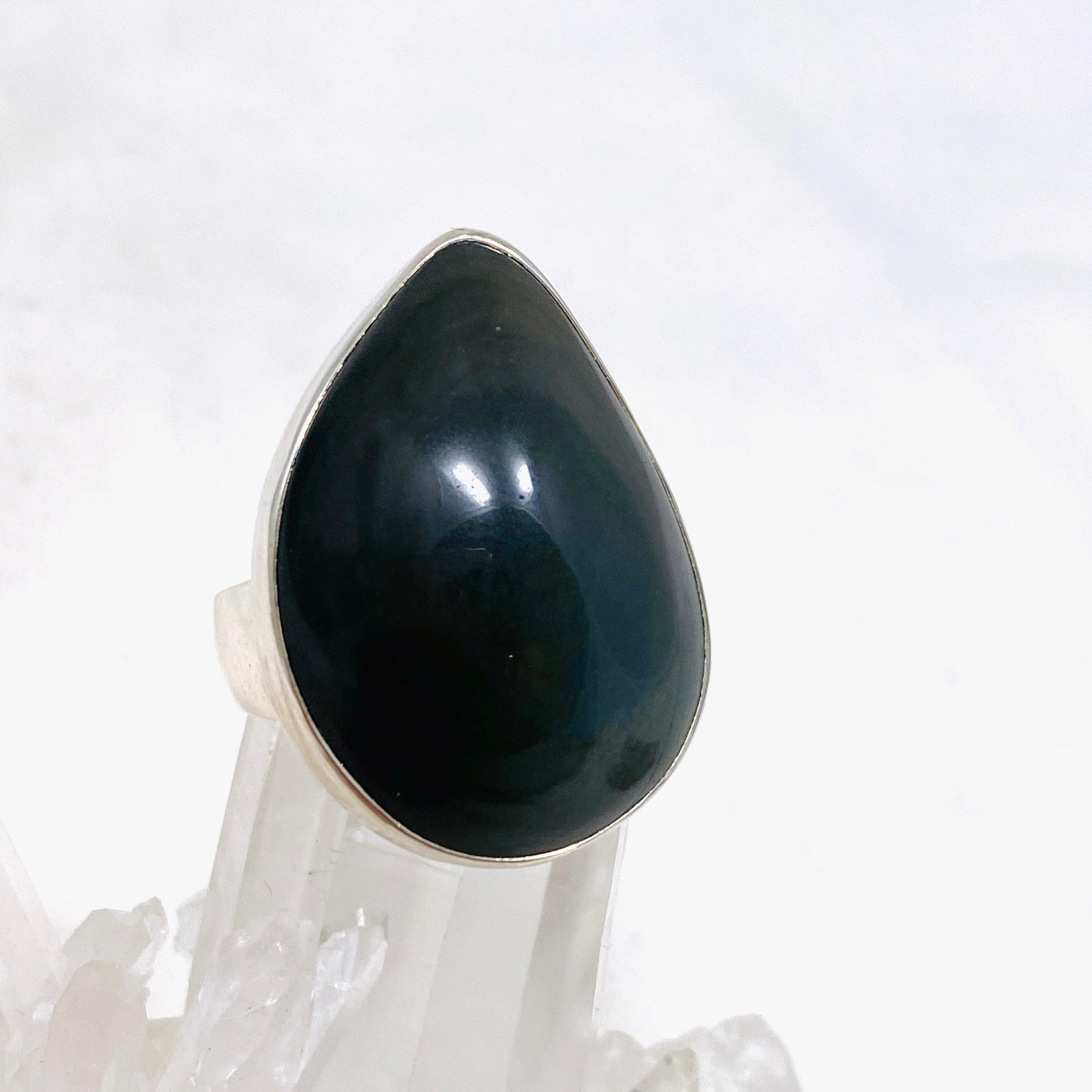 Rainbow Obsidian Freeform Ring - Size 11 - Handmade Sterling Silver Jewelry - KRGJ2812 - Perfect for Boho Fashion & Spiritual Healing