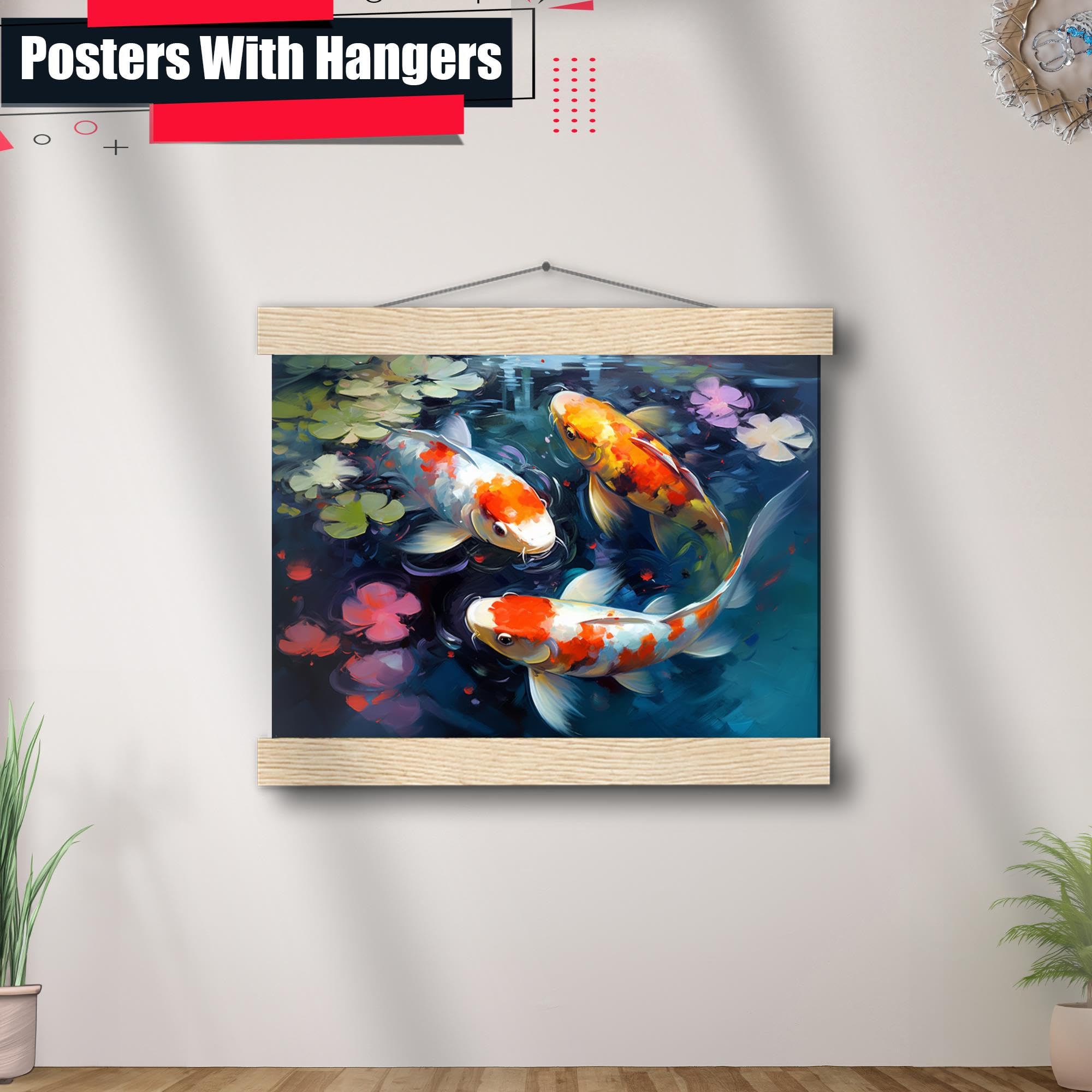 Japanese Koi Fish Art Print - Zen Wall Decor for Home & Kitchen | Koi Pond Poster, Asian-Inspired Wall Art for Living Room, Bedroom & Office Decor