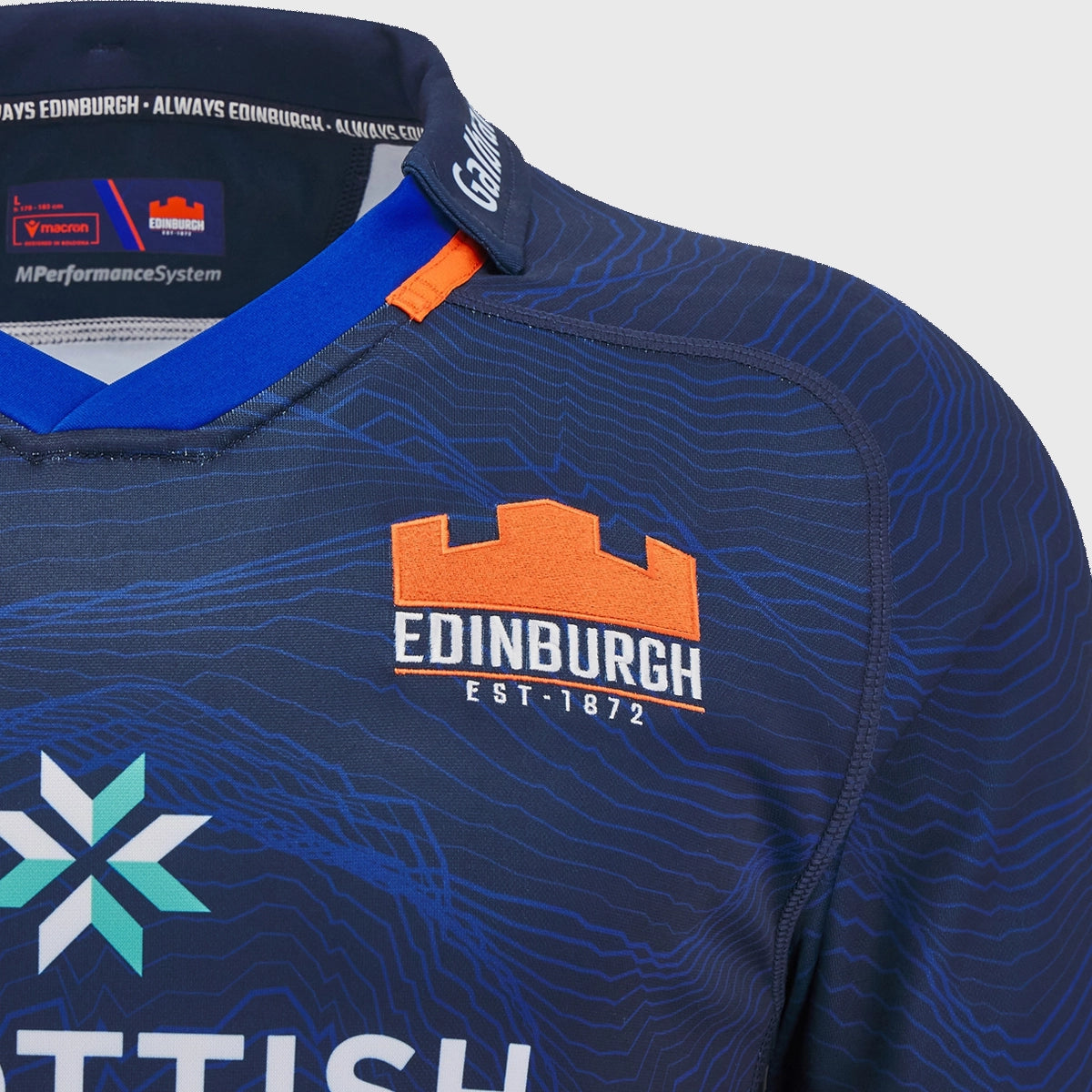 Macron Edinburgh Kids Home Replica Rugby Shirt 2024/25 - Authentic Youth Football Jersey for School Sports & Fan Support