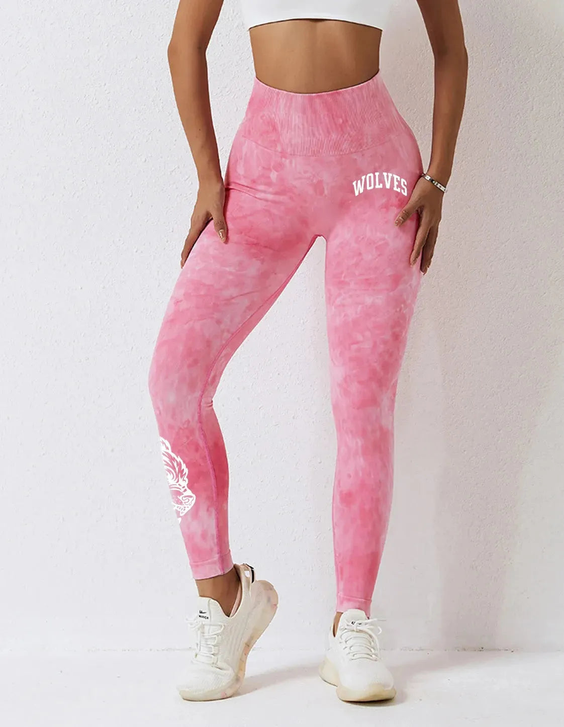 Darc Women's Seamless Gym Leggings - High Waist Elastic Workout Tights for Women, Breathable Summer Yoga Pants with Wolf Print Design - Perfect for Fitness, Running & Lounge Wear