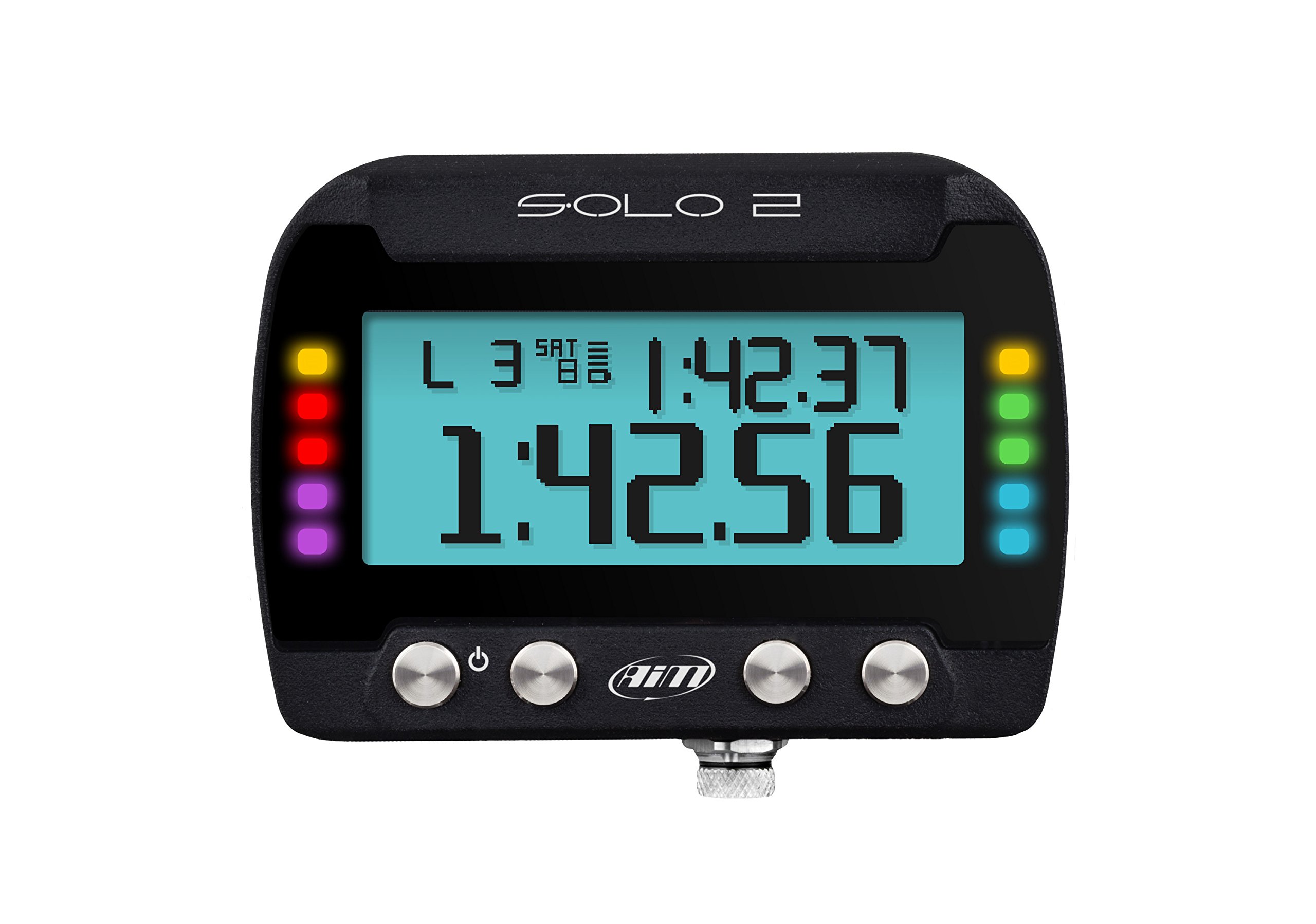 AIM Solo 2 GPS Lap Timer - High Precision Racing Timer with Faster Processing & Configurable LEDs - Perfect for Track Days, Autocross & Motorsport Training
