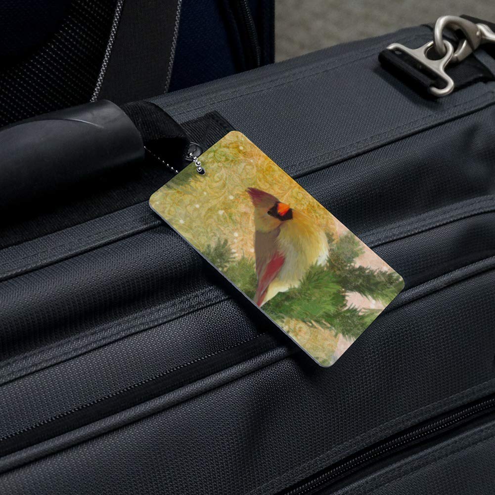 Christmas Cardinal Bird Luggage Tag - Personalized Suitcase ID Tag for Travel Bags - Perfect for Holiday Travel, Carry-On Identification & Gift Giving