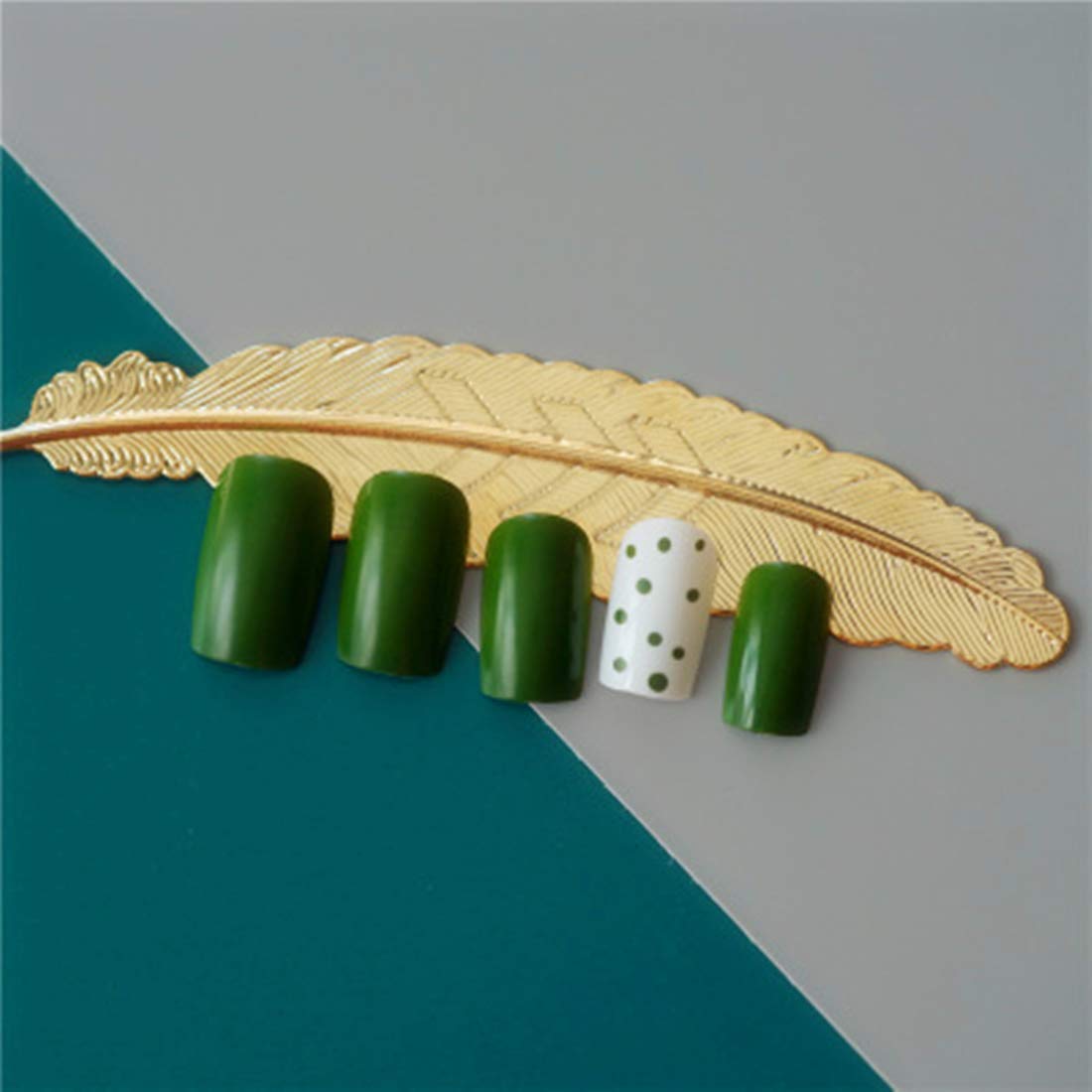 24Pcs Stunning Avocado Green Press on Nails with Glue - Long Lasting Fake Nails for Women, Easy to Apply & Reusable - Perfect for Parties, Weddings, Date Nights & Special Occasions