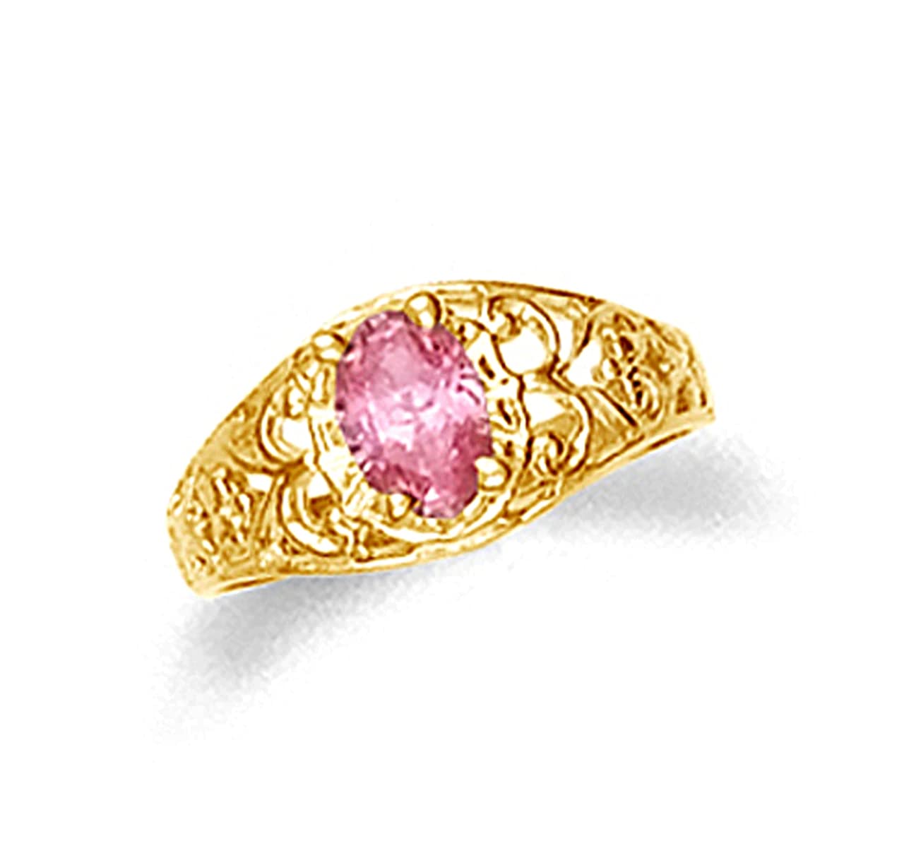 Pink Cubic Zirconia Baby Ring - Size 3.50 - Elegant Gift for Newborns, Christening, Baptism & Special Occasions