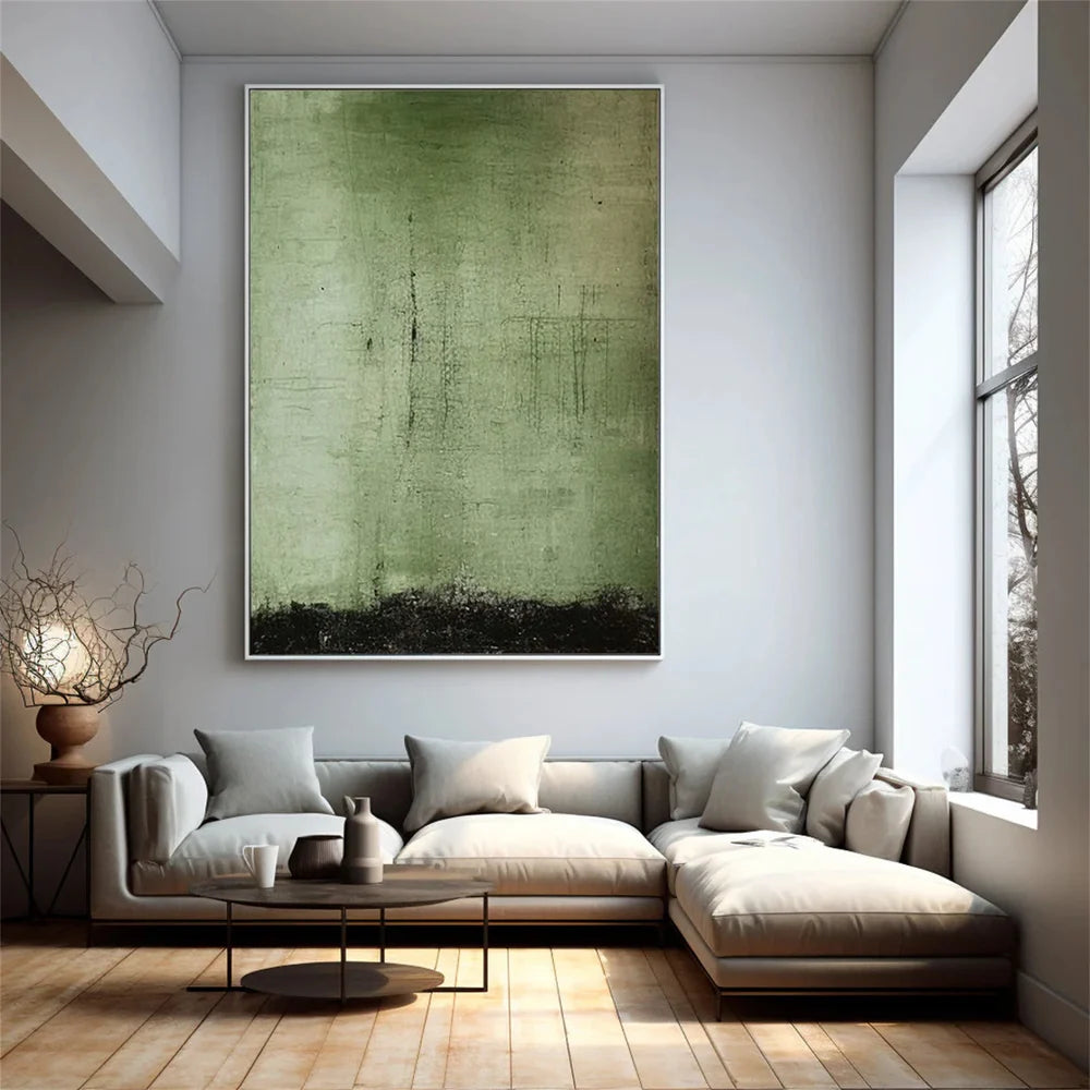 Black & Green Abstract Wall Art Canvas Print #BG114 - Modern Home Decor for Living Room, Bedroom & Office