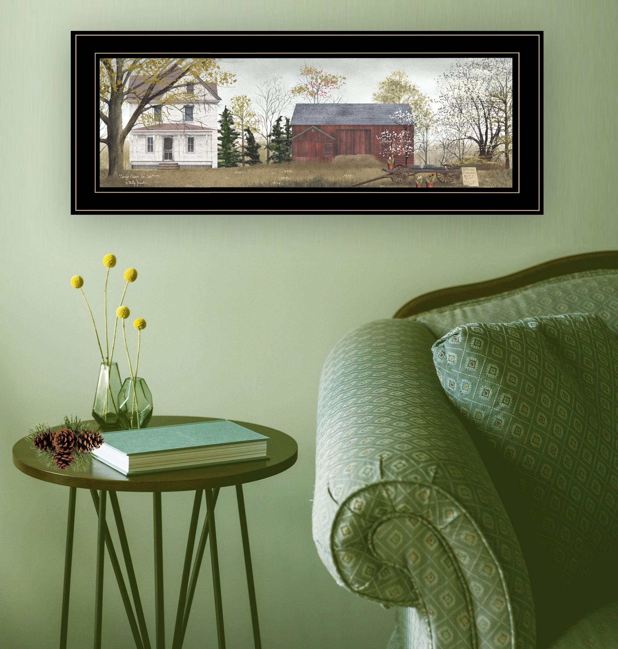 Billy Jacobs Framed Wall Art - Spring Flowers Print for Living Room & Bedroom Decor | Modern Home Wall Decor | Black Floral Picture Frame | Perfect for Housewarming Gifts & Interior Design
