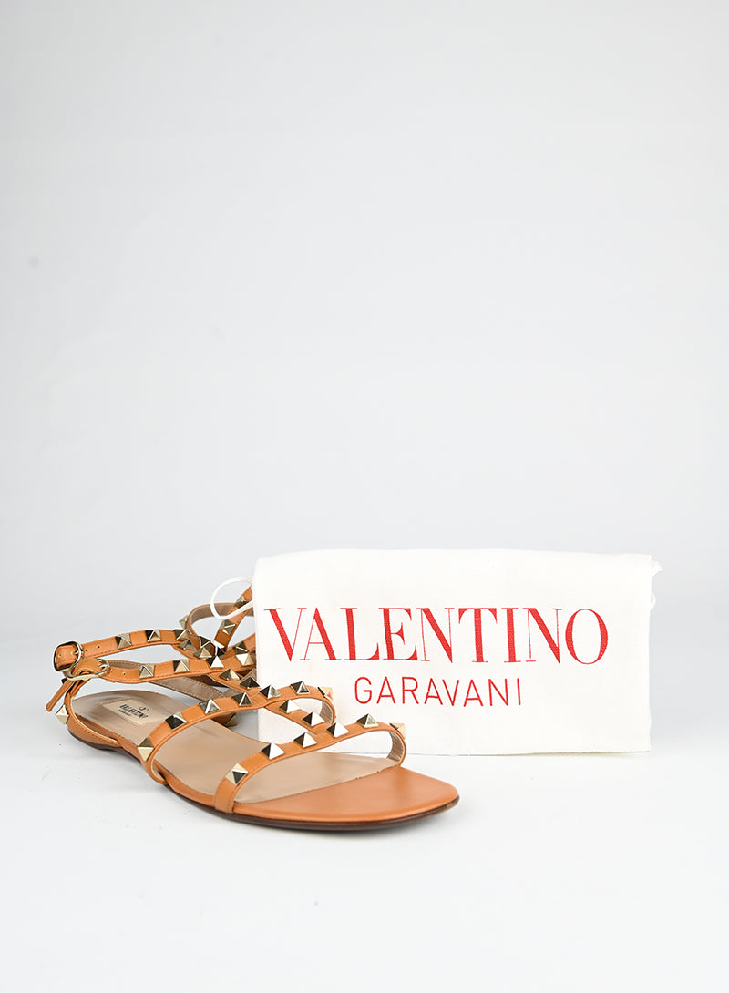 Valentino Beige Leather Gladiator Sandals Size 40 - Stylish & Comfortable for Summer Outings, Beach Trips & Casual Wear