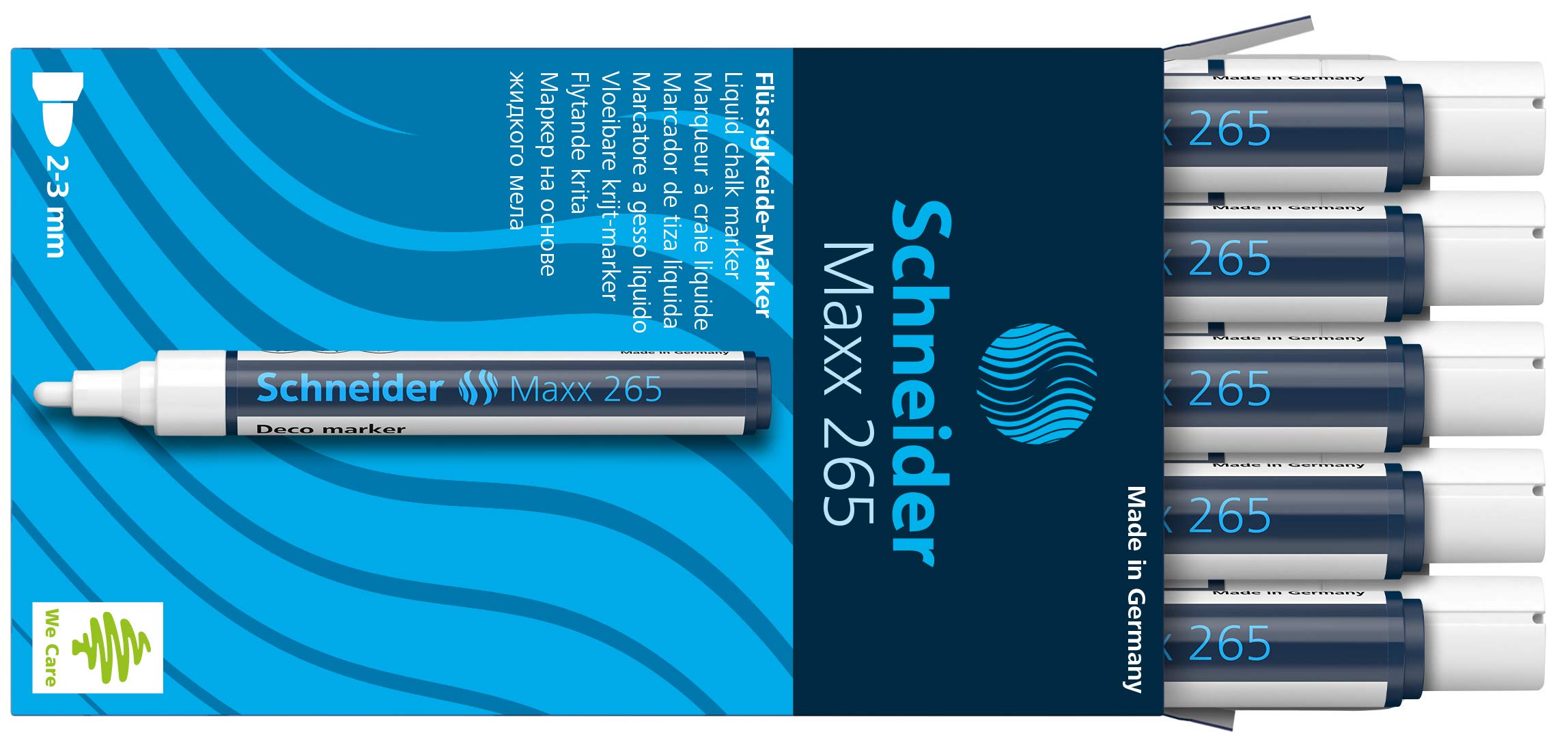 Schneider Maxx 265 White Chalk Markers - Pack of 10 | Non-Toxic Liquid Chalk Pens for Glass, Blackboards, Windows & Signs | Ideal for Restaurants, Cafes & Retail Stores