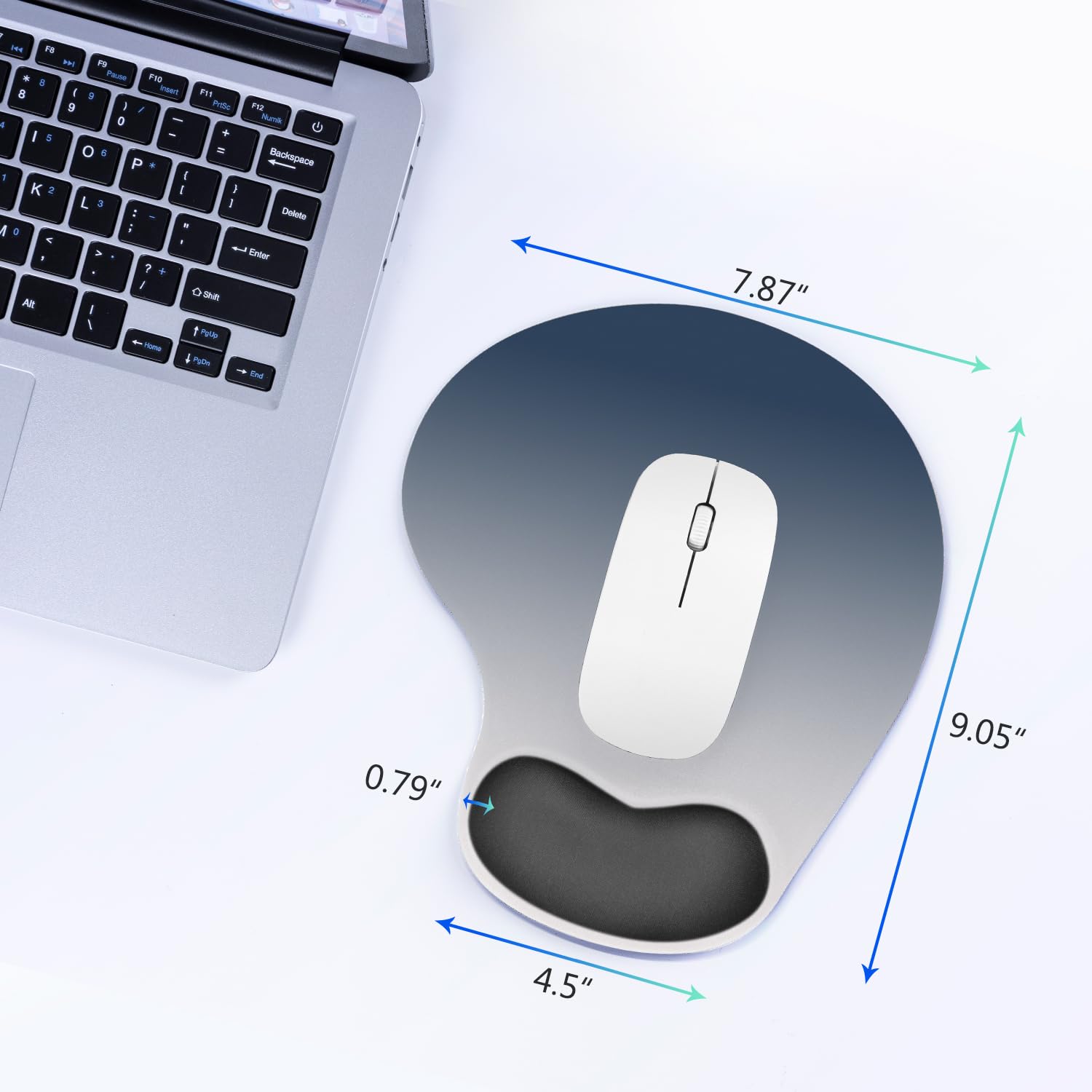 Soqool Ergonomic Mouse Pad with Comfortable Gel Wrist Rest - Non-Slip PU Base for Pain Relief, Durable & Washable - Graphite Black - Perfect for Office, Gaming & Long Computer Work Sessions