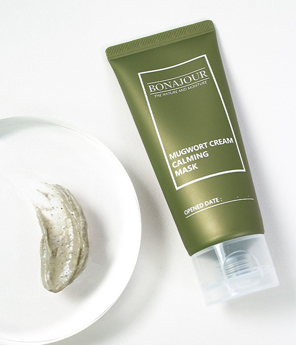 Bonajour Mugwort Cream Calming Mask 50ml - Soothing Facial Treatment for Sensitive Skin | Perfect for Nighttime Skincare Routine & Post-Sun Care