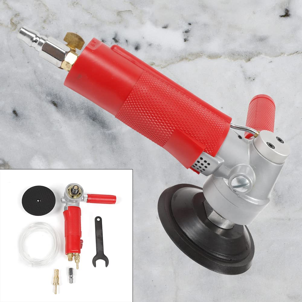 4 Inch Pneumatic Grinding Machine with 1/4 Inch Air Inlet - Professional Air Powered Grinder for Stone, Jade & Ceramic Polishing - Ideal for Surface Grinding, Metal Work & DIY Projects