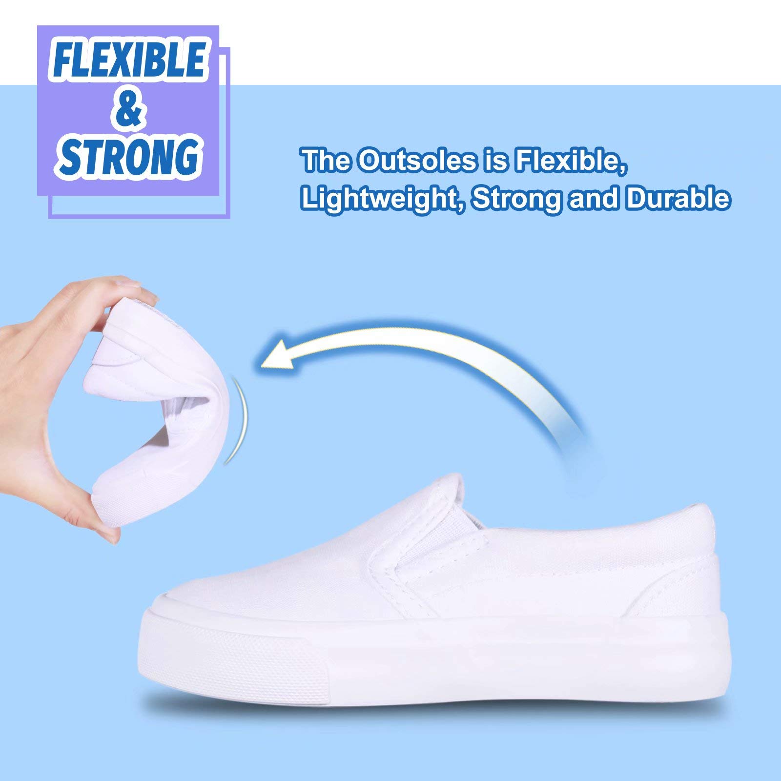 **Toddler Canvas Sneakers for Boys & Girls - Lightweight Slip-On Comfortable Casual Running Tennis Shoes (Toddler/Little Kids/Big Kids) - Perfect for Playground, School & Everyday Wear**