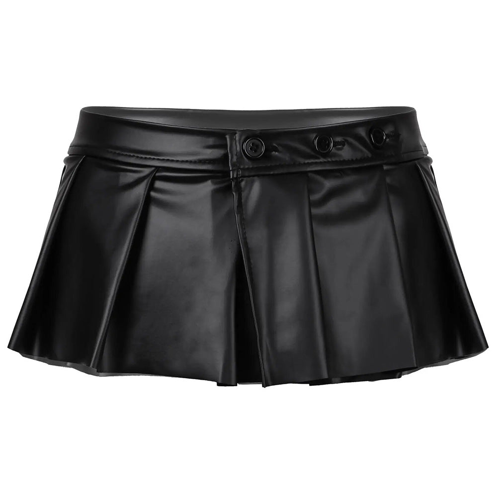 JSY Matte Wet Look Pleated Micro Mini Skirt - Sexy High Waist Bodycon Skirt for Women | Perfect for Clubbing, Date Night & Party Outfits